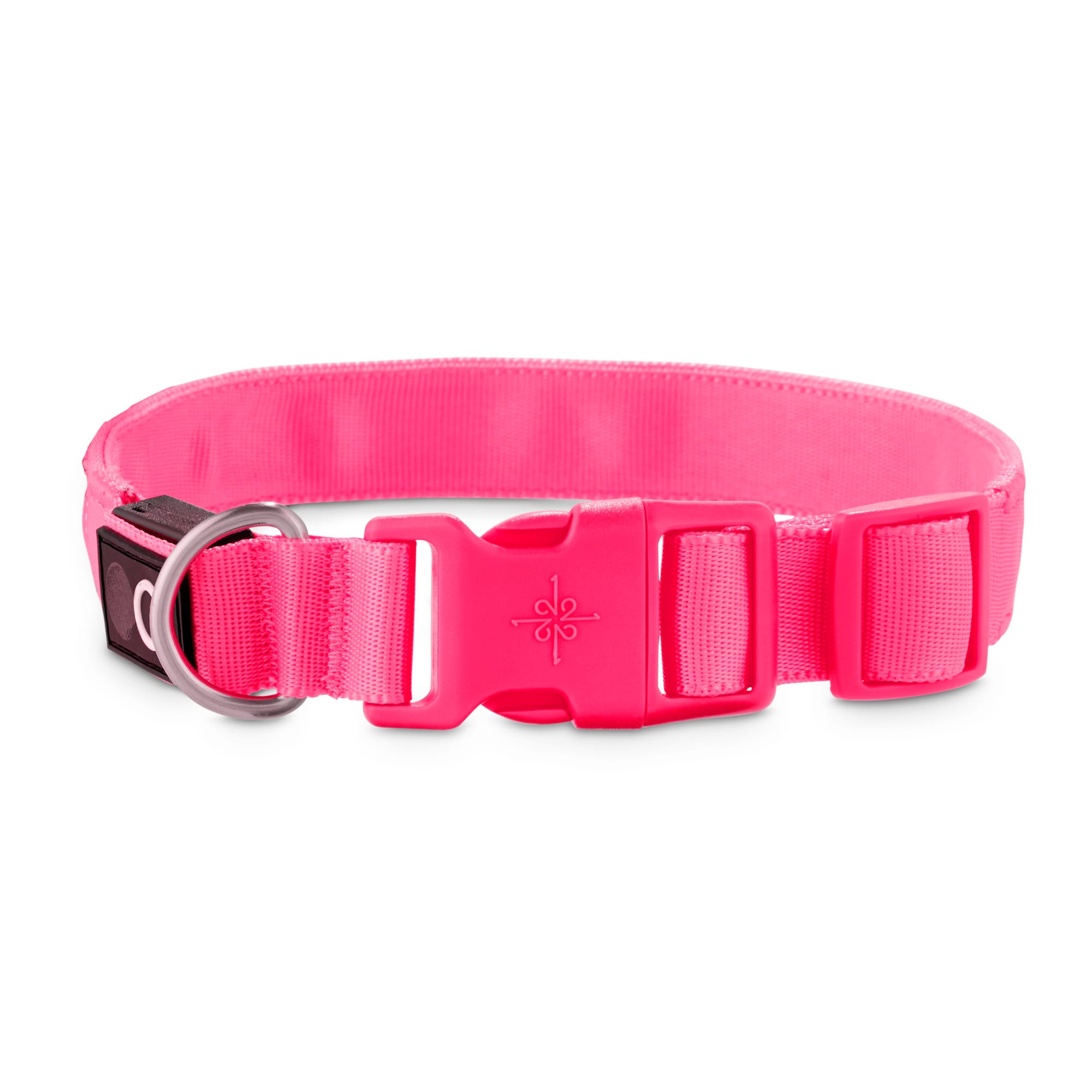 LED LIGHT UP ROLLING BUY DOG NYLON COLLARS WITH MULTIPLE MODES PINK/BLUE 