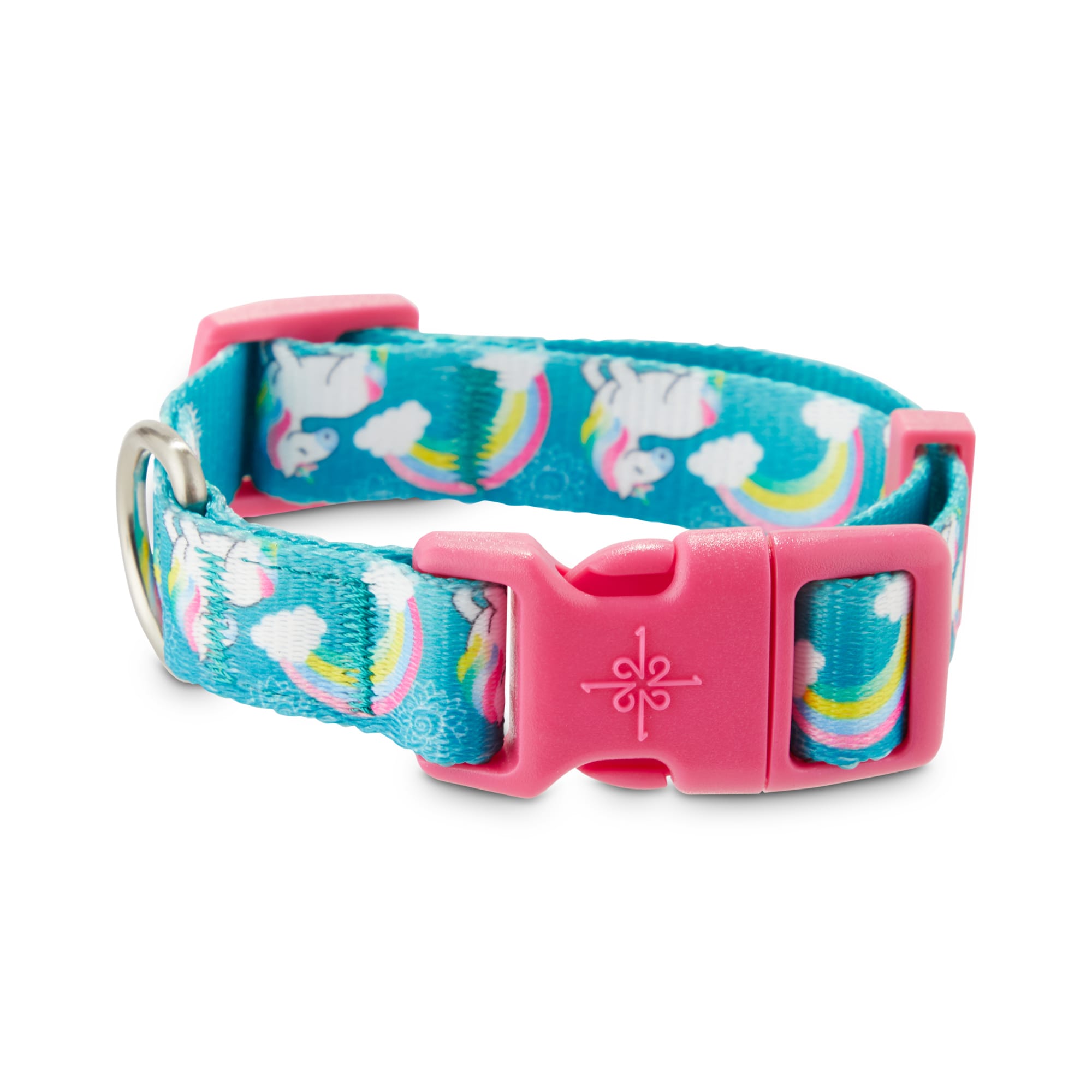 YOULY The Happy Go Lucky Rainbows and Unicorns Dog Collar Small