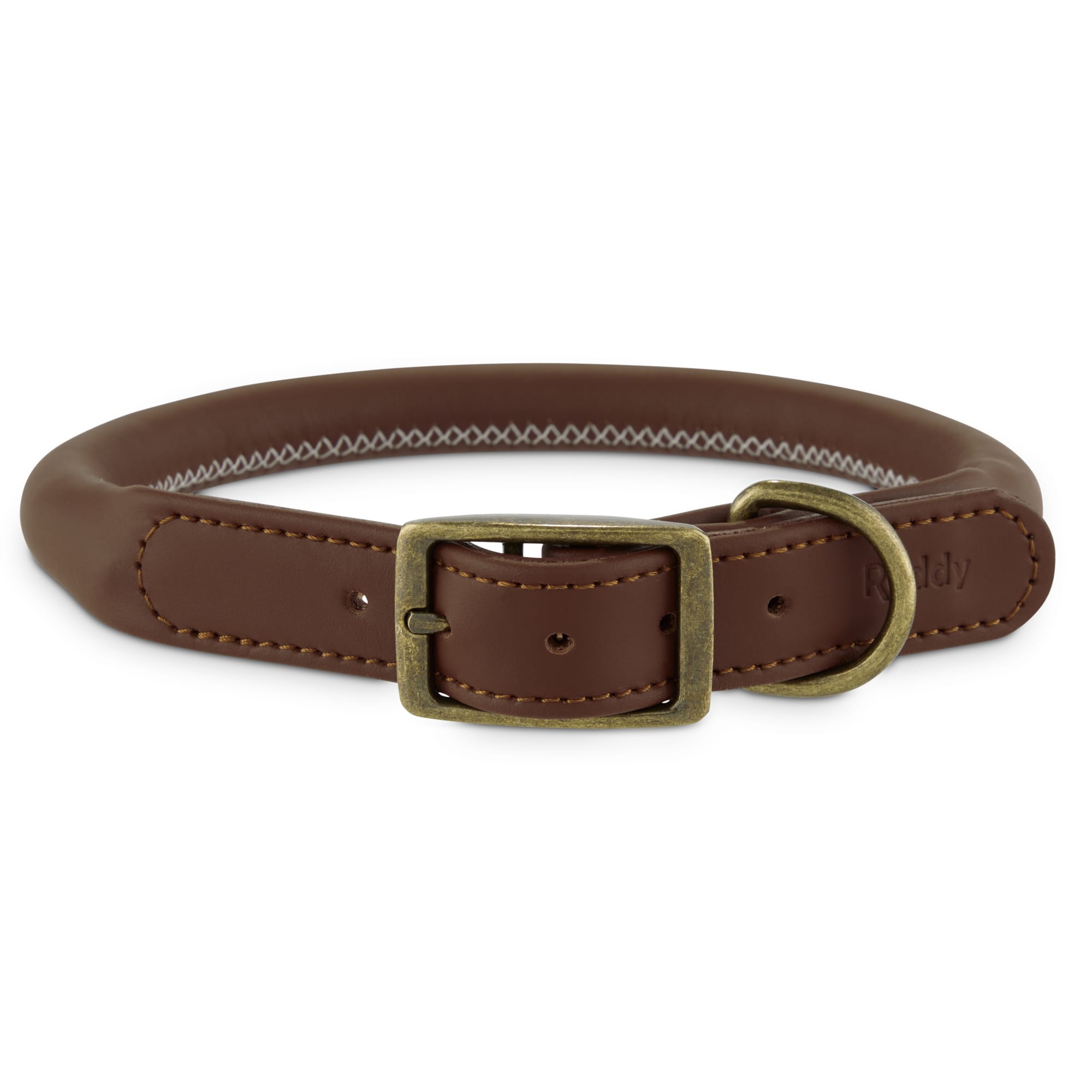 Reddy Brown Leather Dog Collar, Large Petco