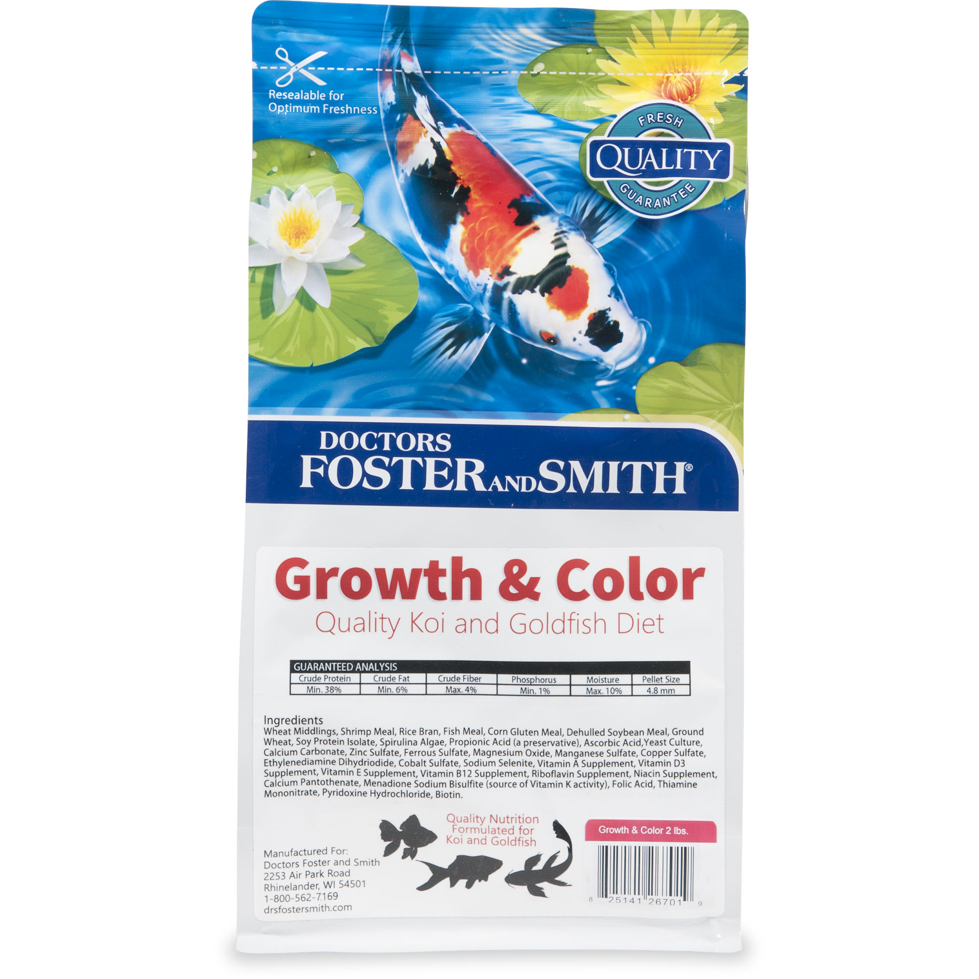 Drs. Foster Smith Koi Goldfish Growth Color Food 20 lbs