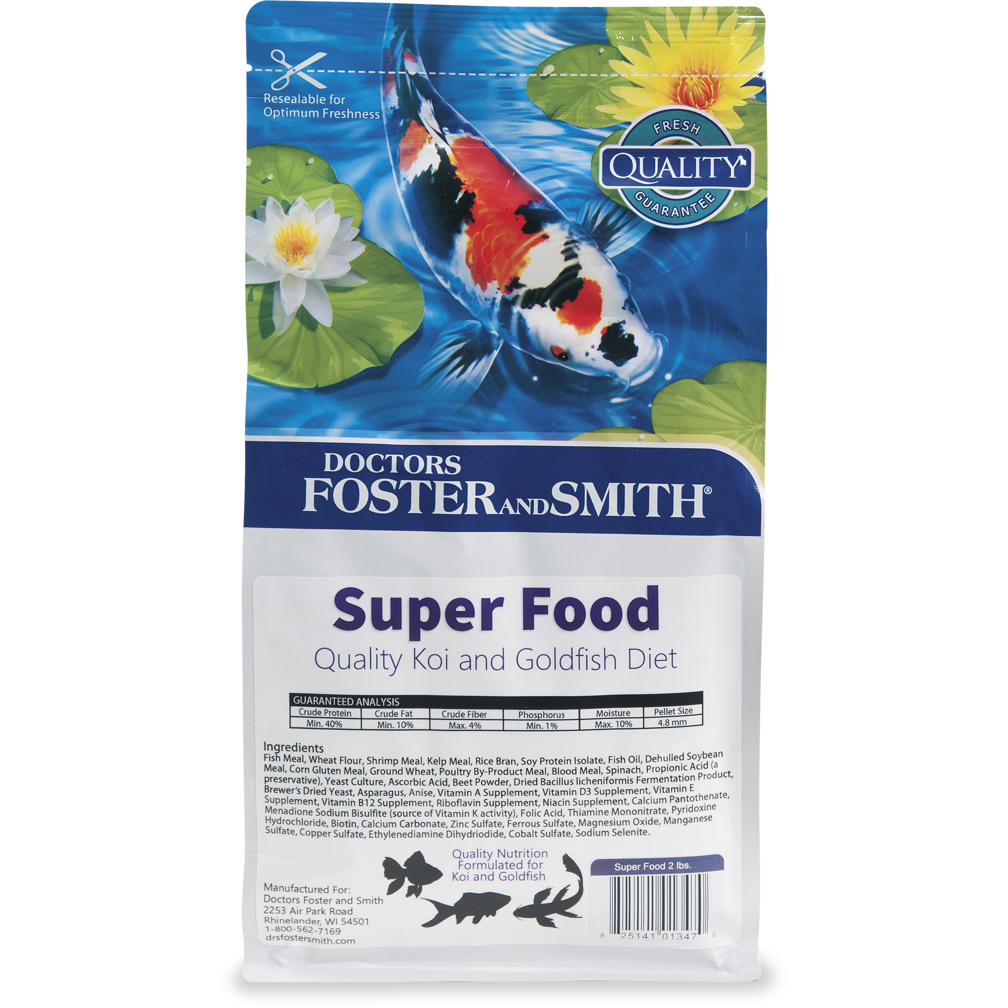 Drs. Foster and Smith Super Food Quality Koi and Goldfish Food 20