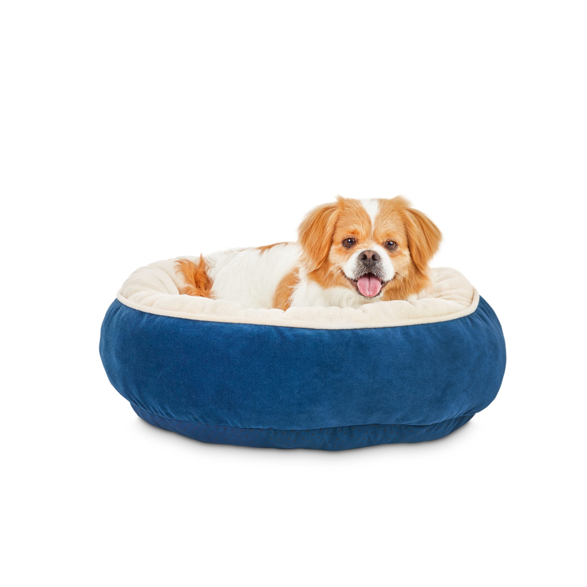 round bolster dog bed