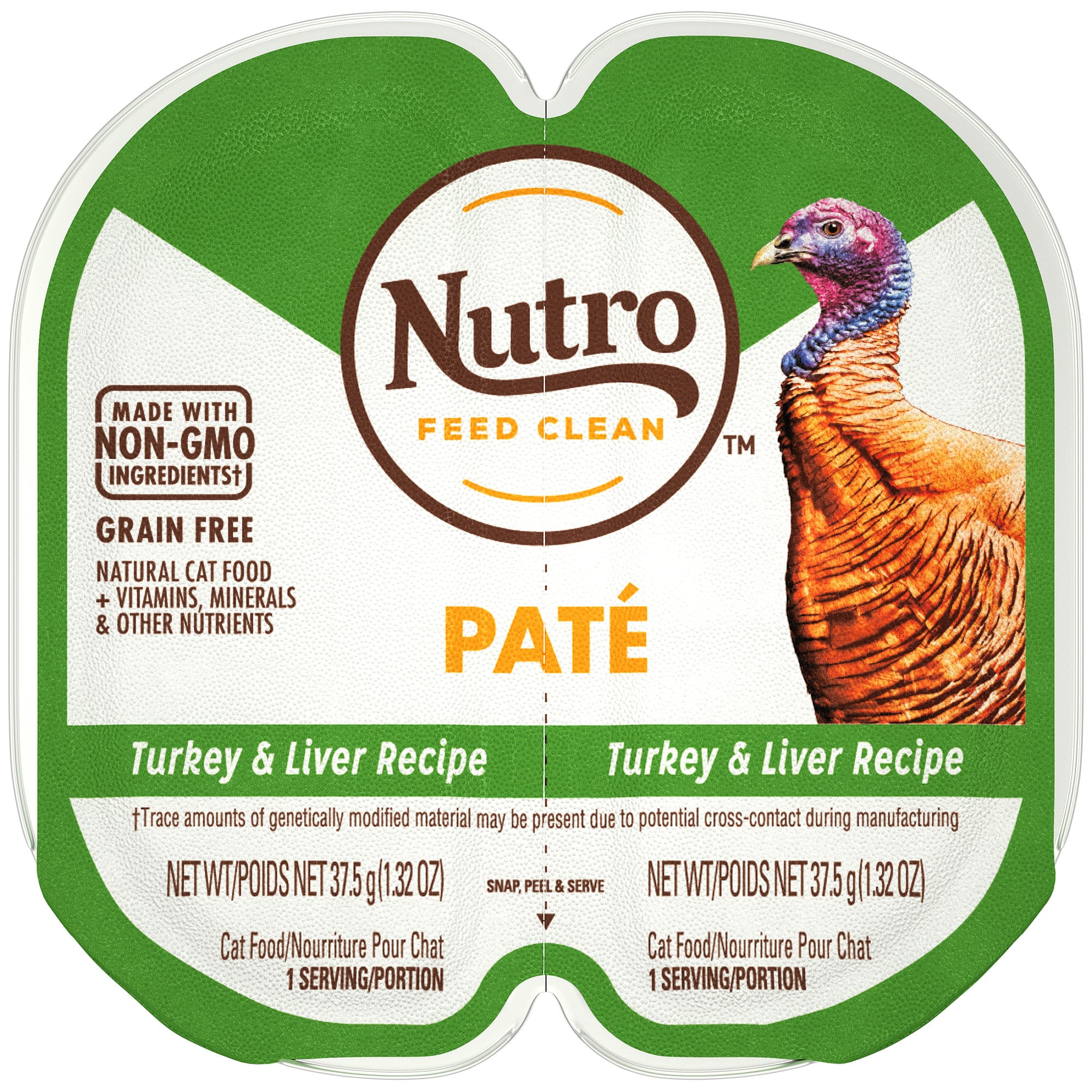 Nutro Perfect Portions Grain Free Natural Pate Real Turkey Liver Recipe Adult Wet Cat Food 2.6 oz. Case of 24