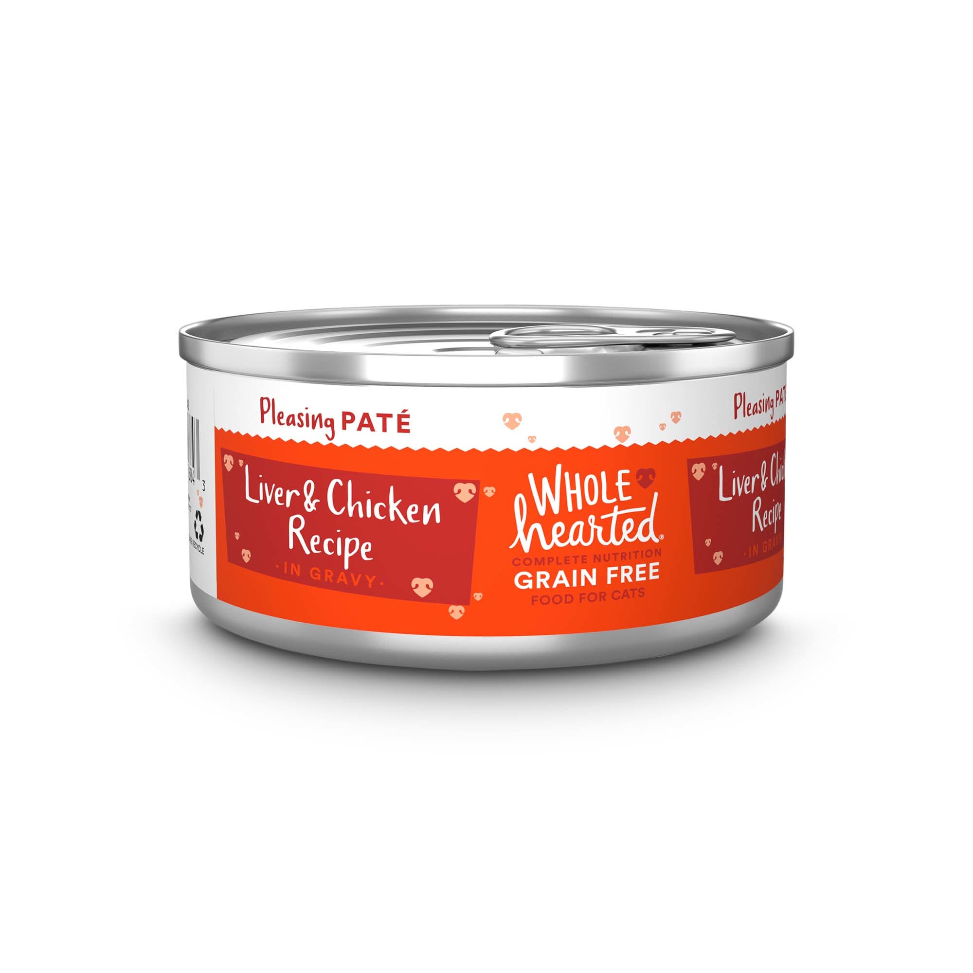 WholeHearted All Life Stages Grain Free Chicken Liver Recipe Pate Wet Cat Food 5.5 oz. Case of 12