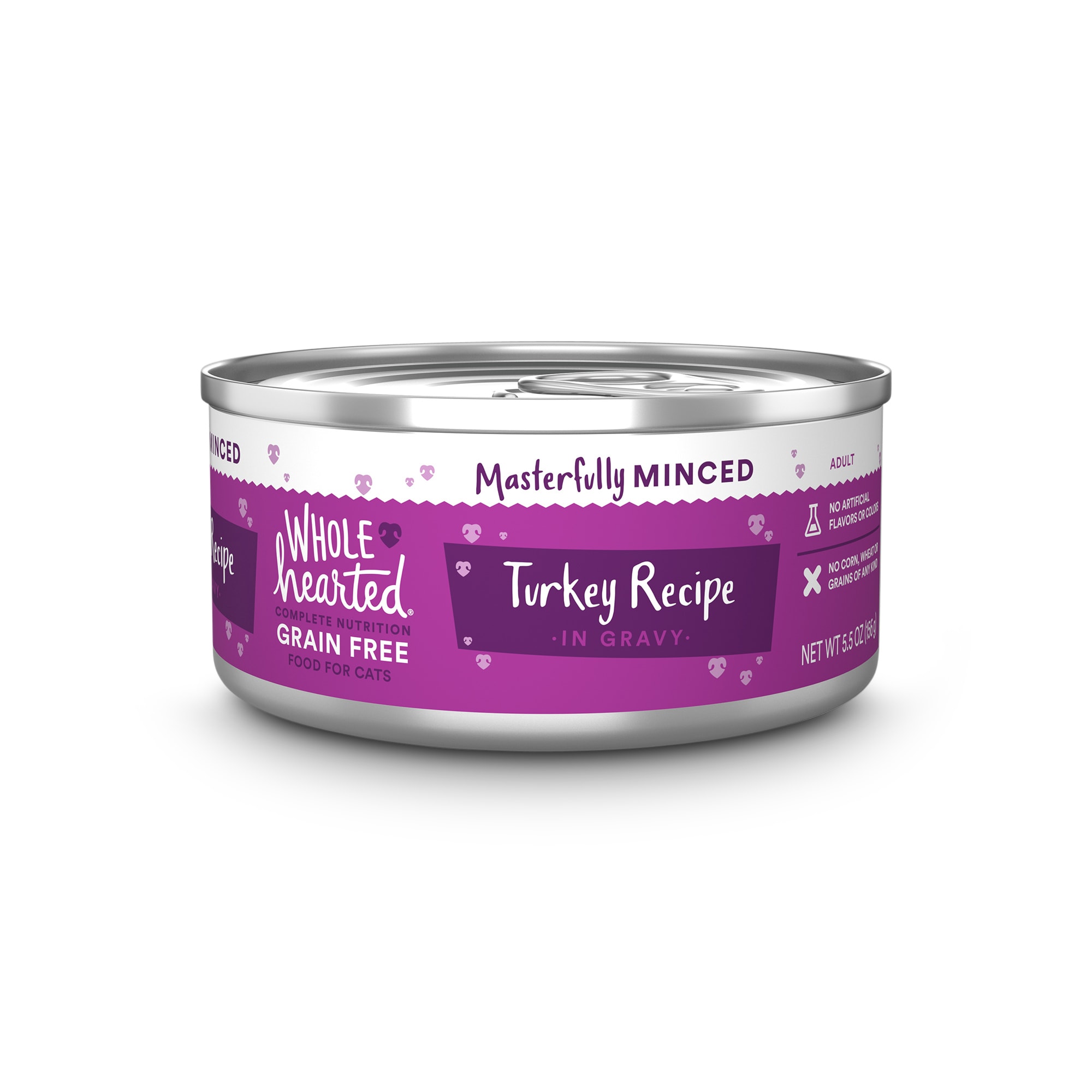 WholeHearted All Life Stages Grain Free Turkey Recipe Minced in Gravy Wet Cat Food 5.5 oz. Case of 12