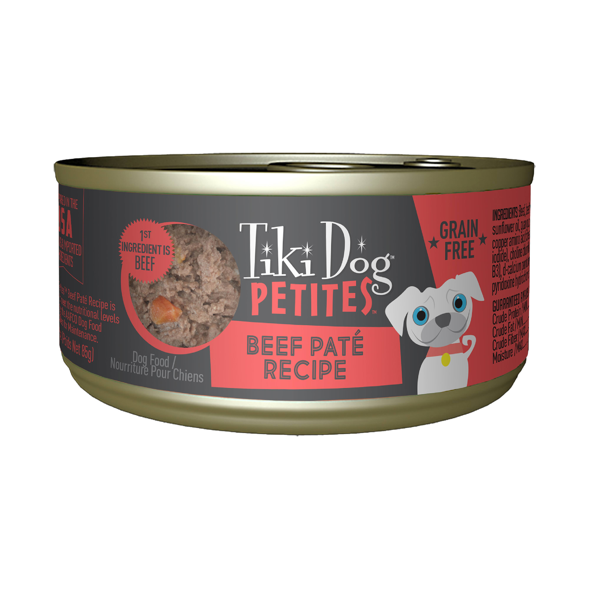 Tiki Dog Petites Beef Pate Wet Food, 3 oz., Case of 12 Petco