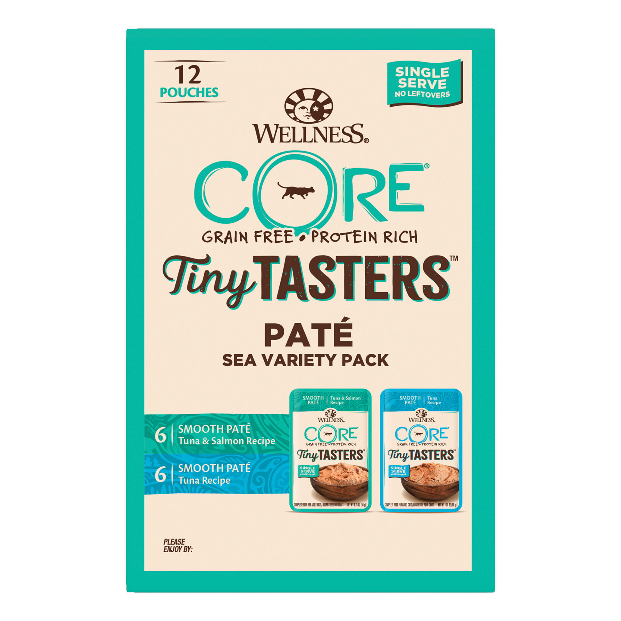 Wellness CORE Tiny Tasters Tuna & Salmon Pate Cat Food, 12Pack