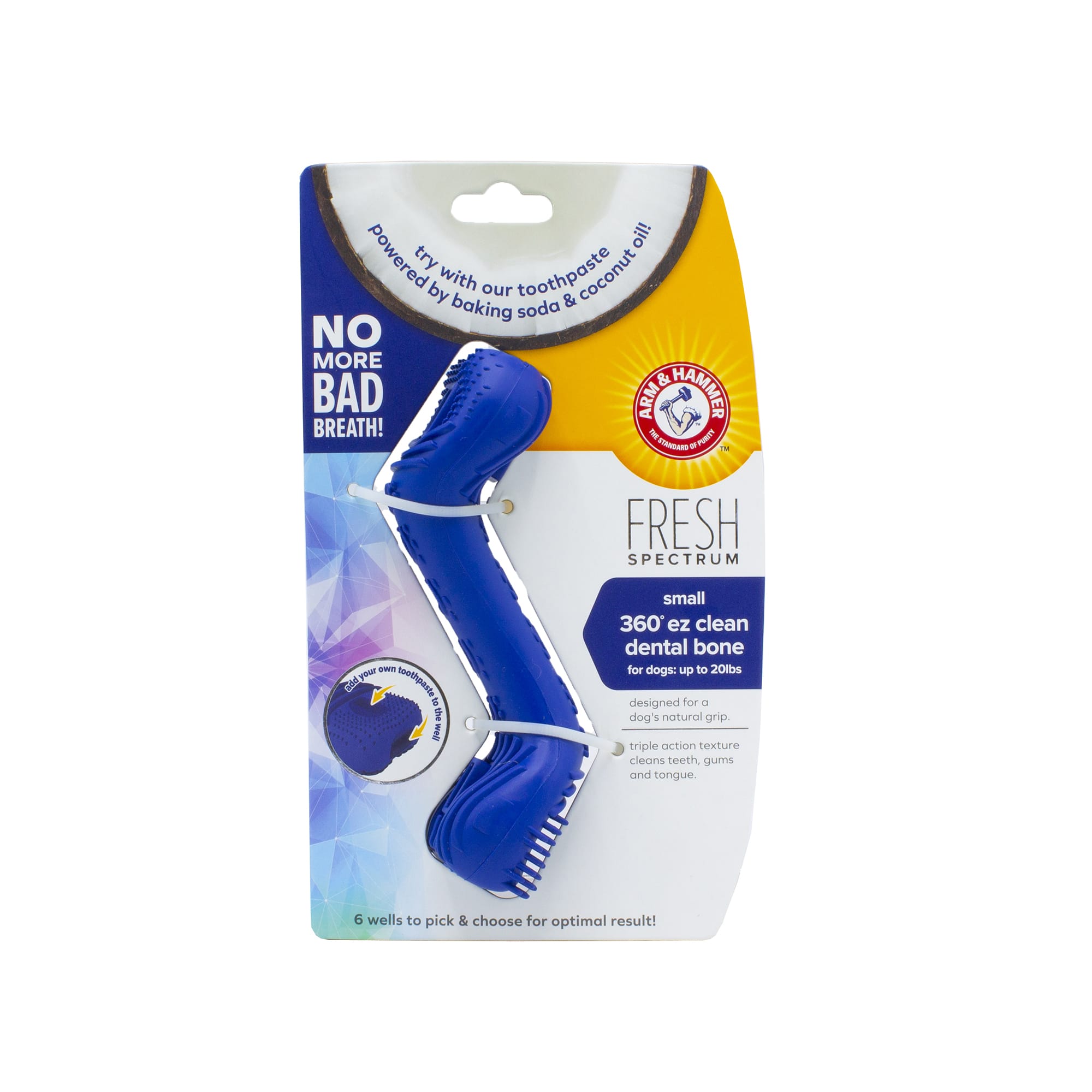 Arm & Hammer Fresh Spectrum 360 EZ Clean Dental Bone Dog Toy, Small