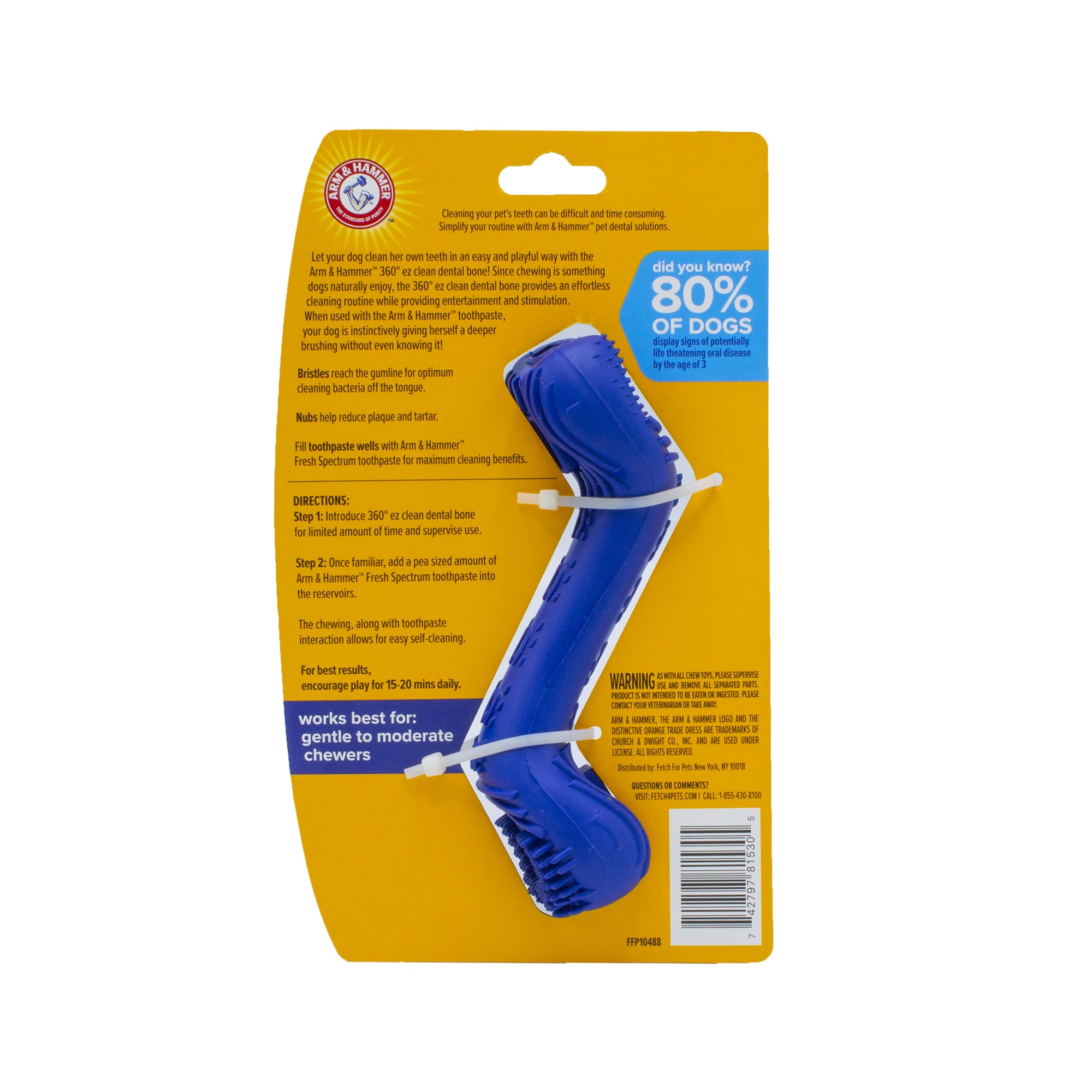 Arm & Hammer EZ Clean 360 Degree Dental Tool with Toothpaste - Small
