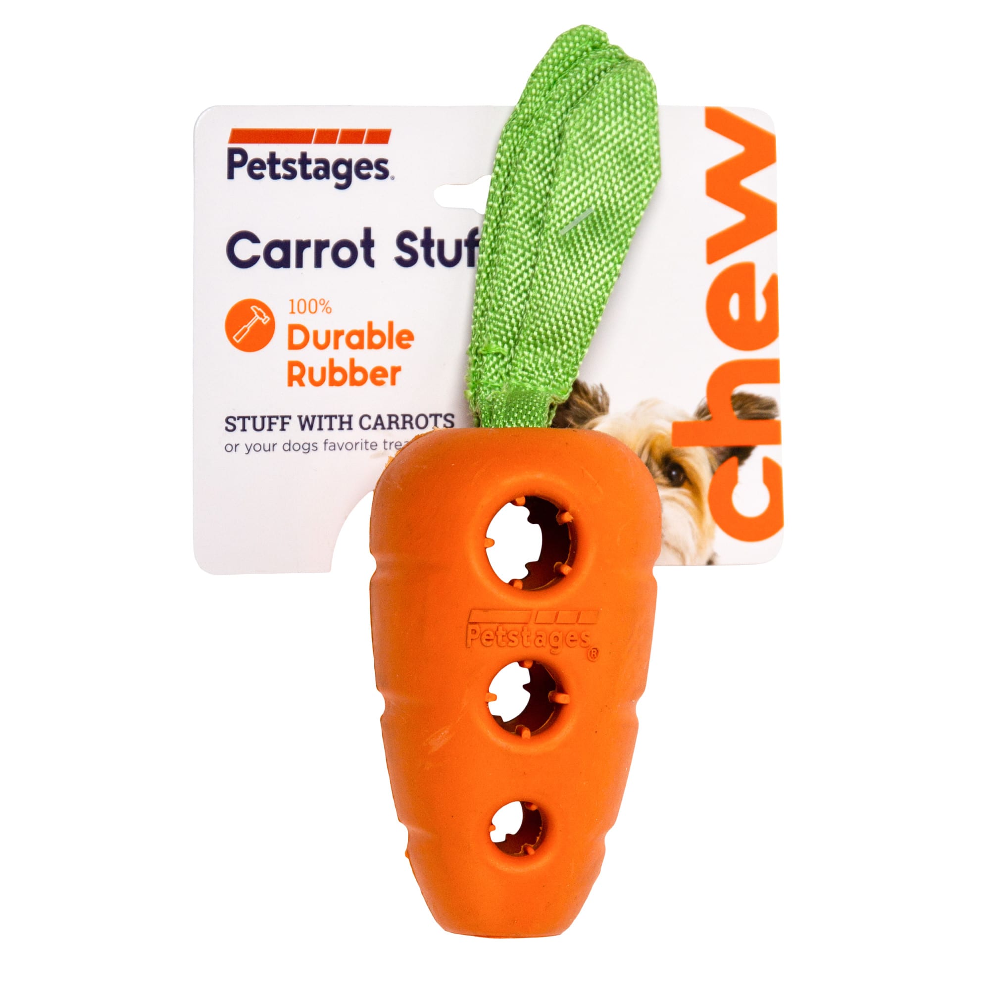 Petstages Crunch Veggies Carrot Dog Chew Toy, Large