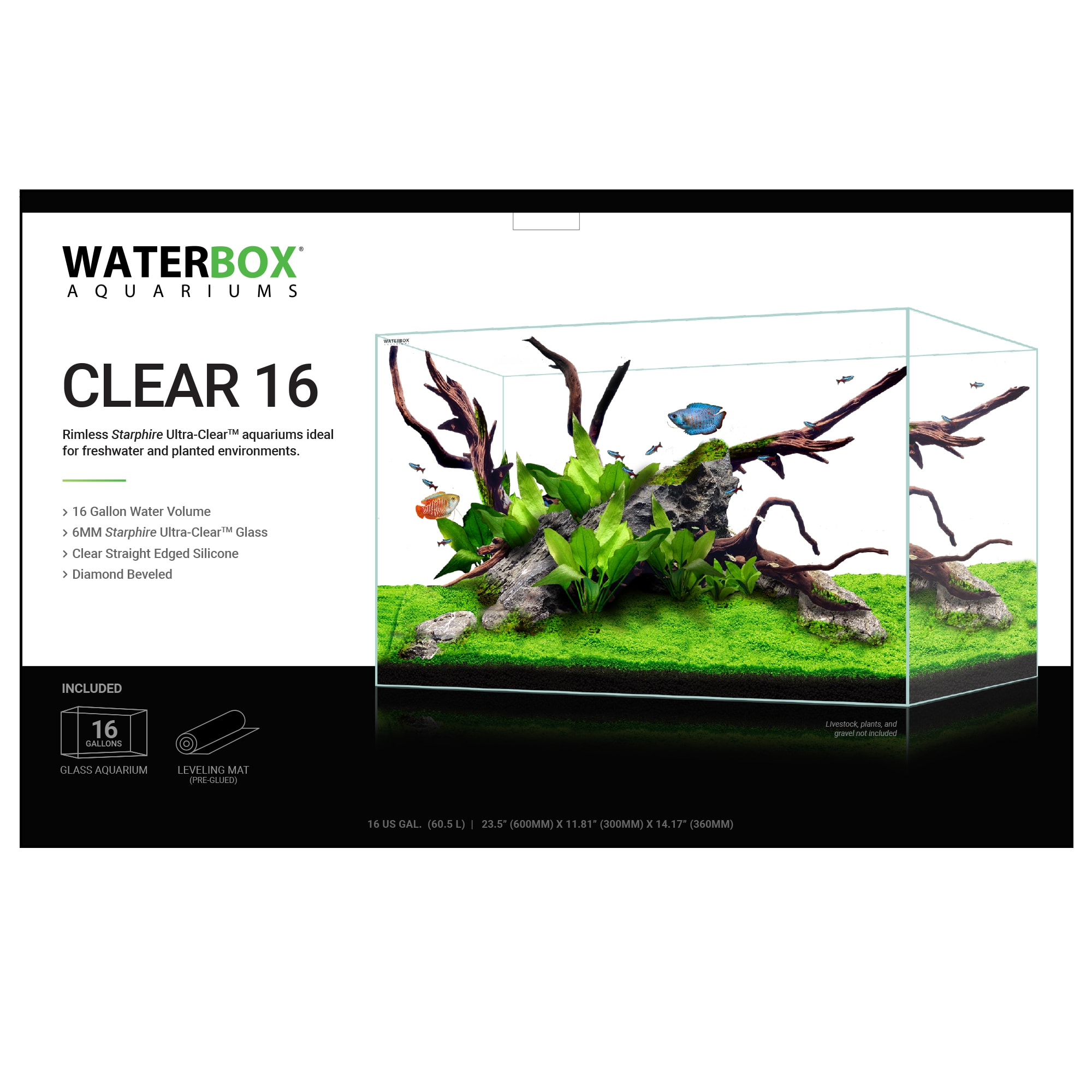 Waterbox Clear 16 Gallon Aquarium Petco