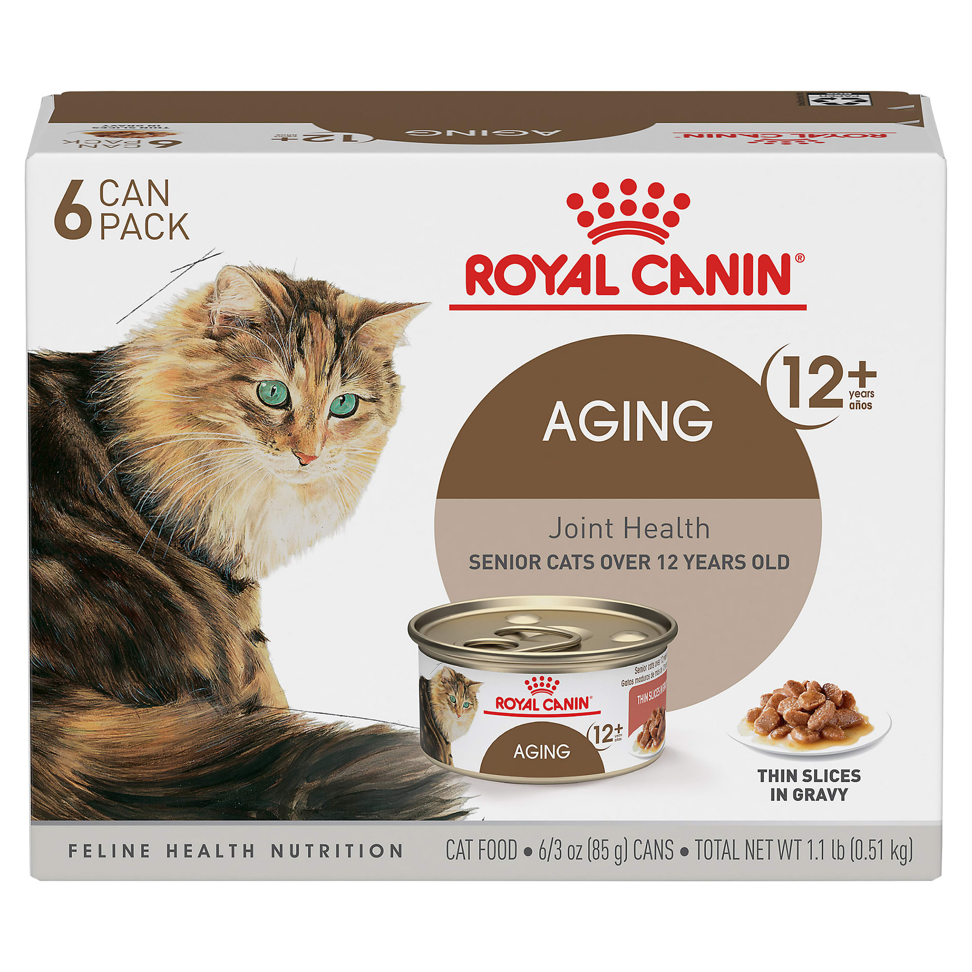 Royal Canin Aging 12+ Thin Slices in Gravy Variety Pack Wet Cat Food, 3