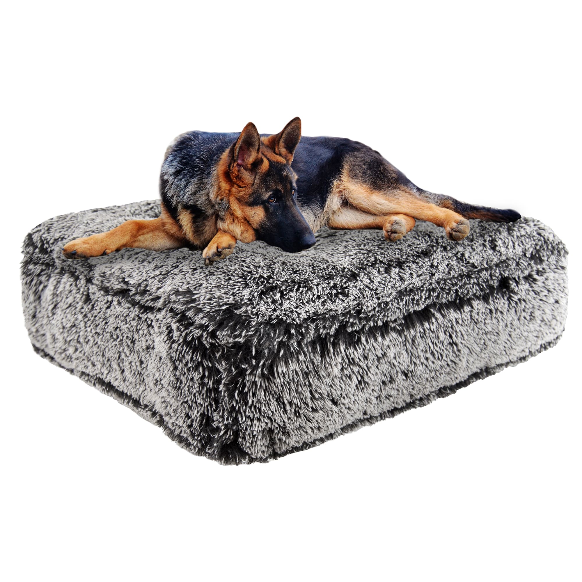 Multiple Sizes Bessie and Barnie Signature Midnight Frost Luxury Shag Extra Plush Faux Fur Bagel Pet/Dog Bed 