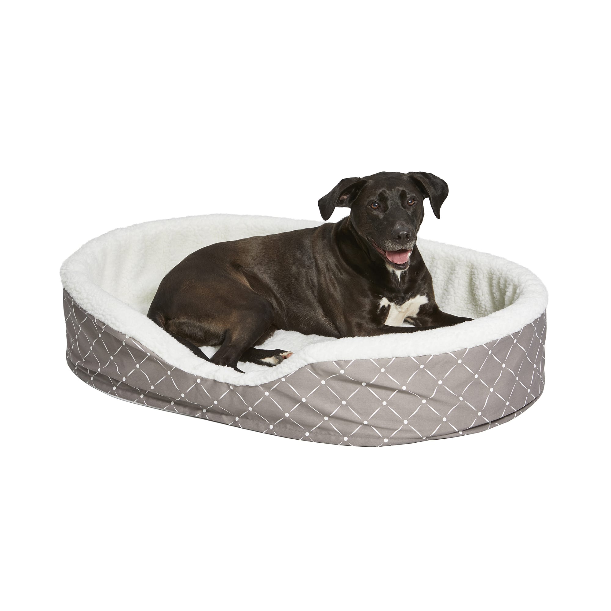 Midwest Quiet Time Couture Orthopedic Cradle Dog Bed, 28" L X 42" W X 8" H, Gray Petco