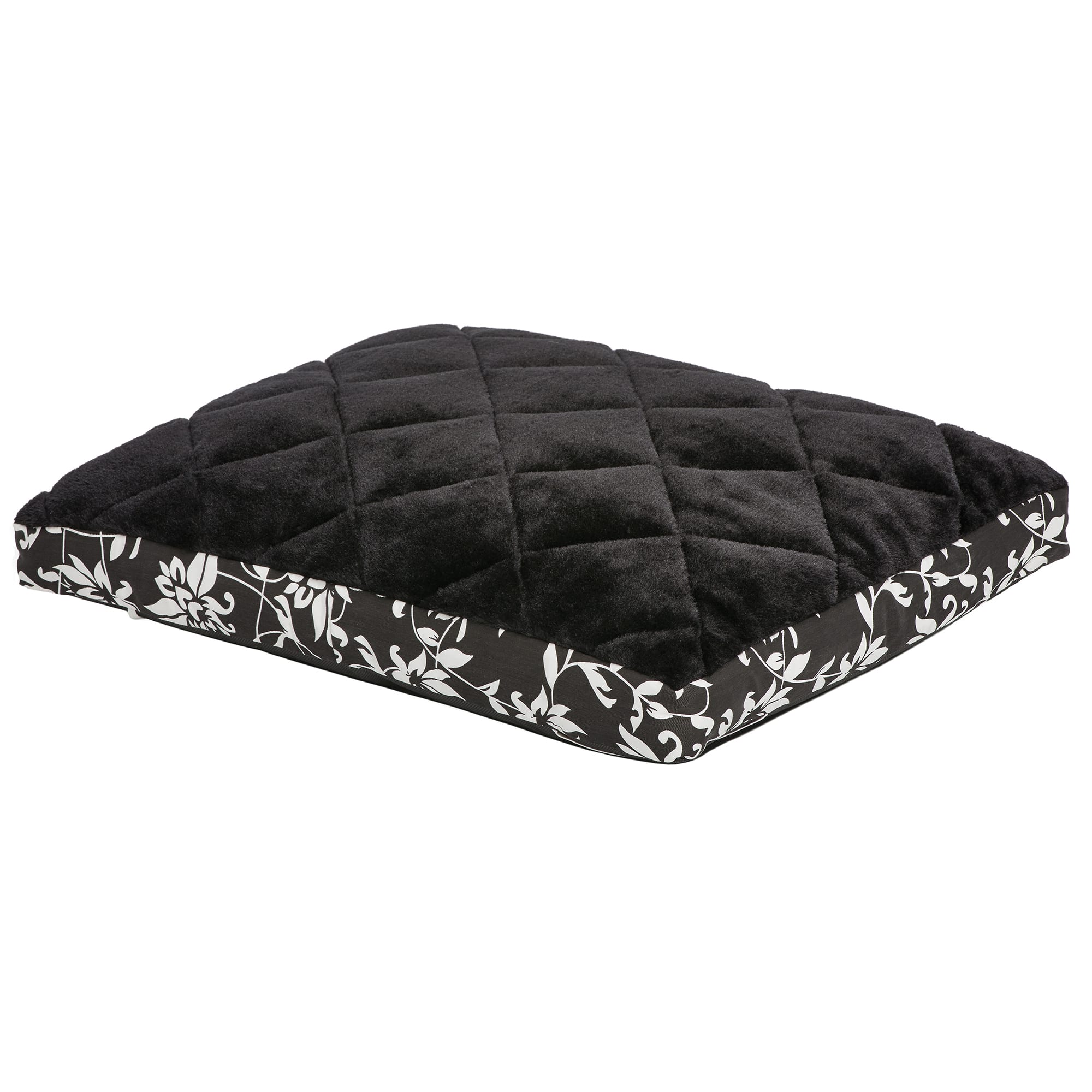 Midwest Quiet Time Couture Carlisle Mattress Black Floral Dog Bed, 24