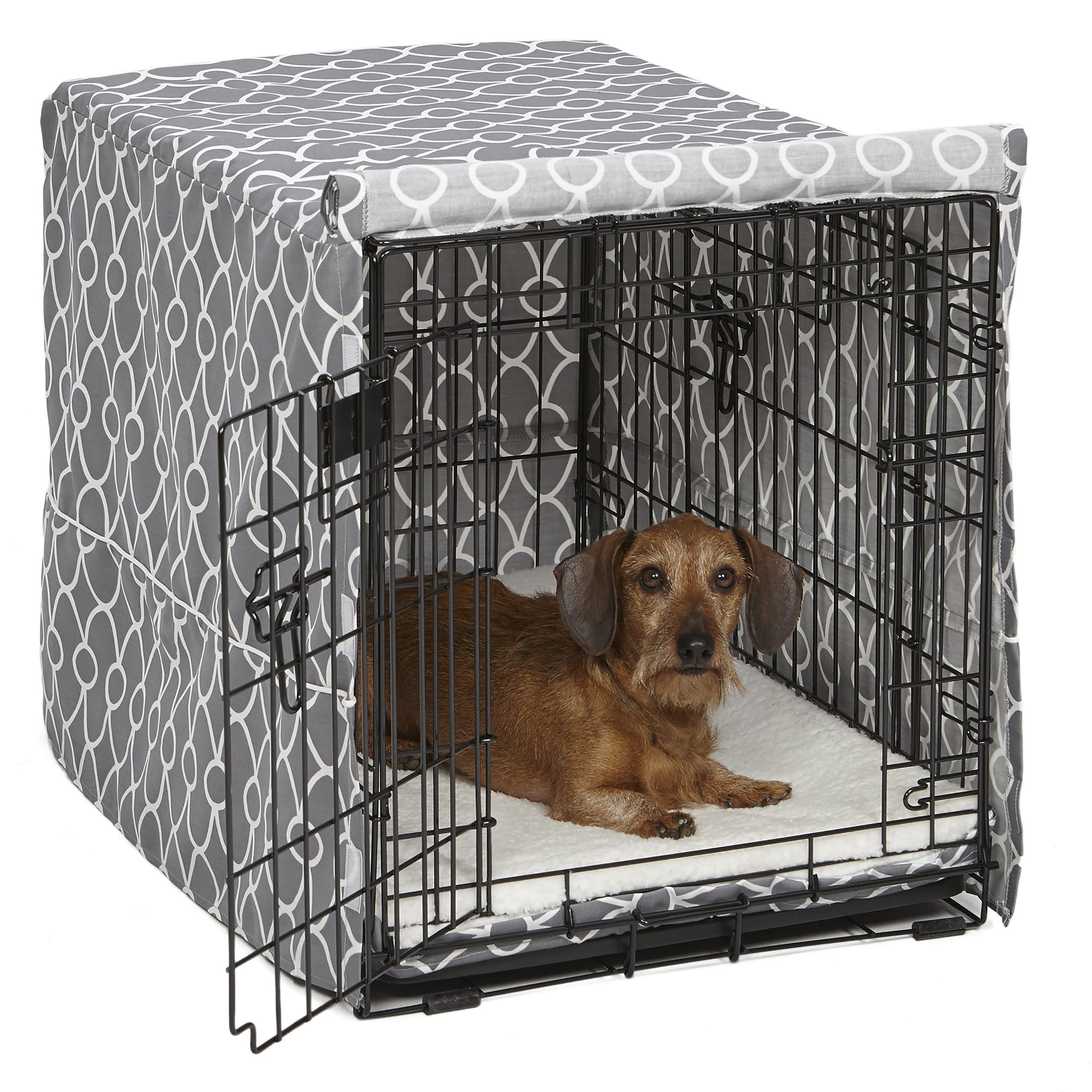 Midwest Quiet Time Defender Gray Crate Cover for Dogs 48 L Petco