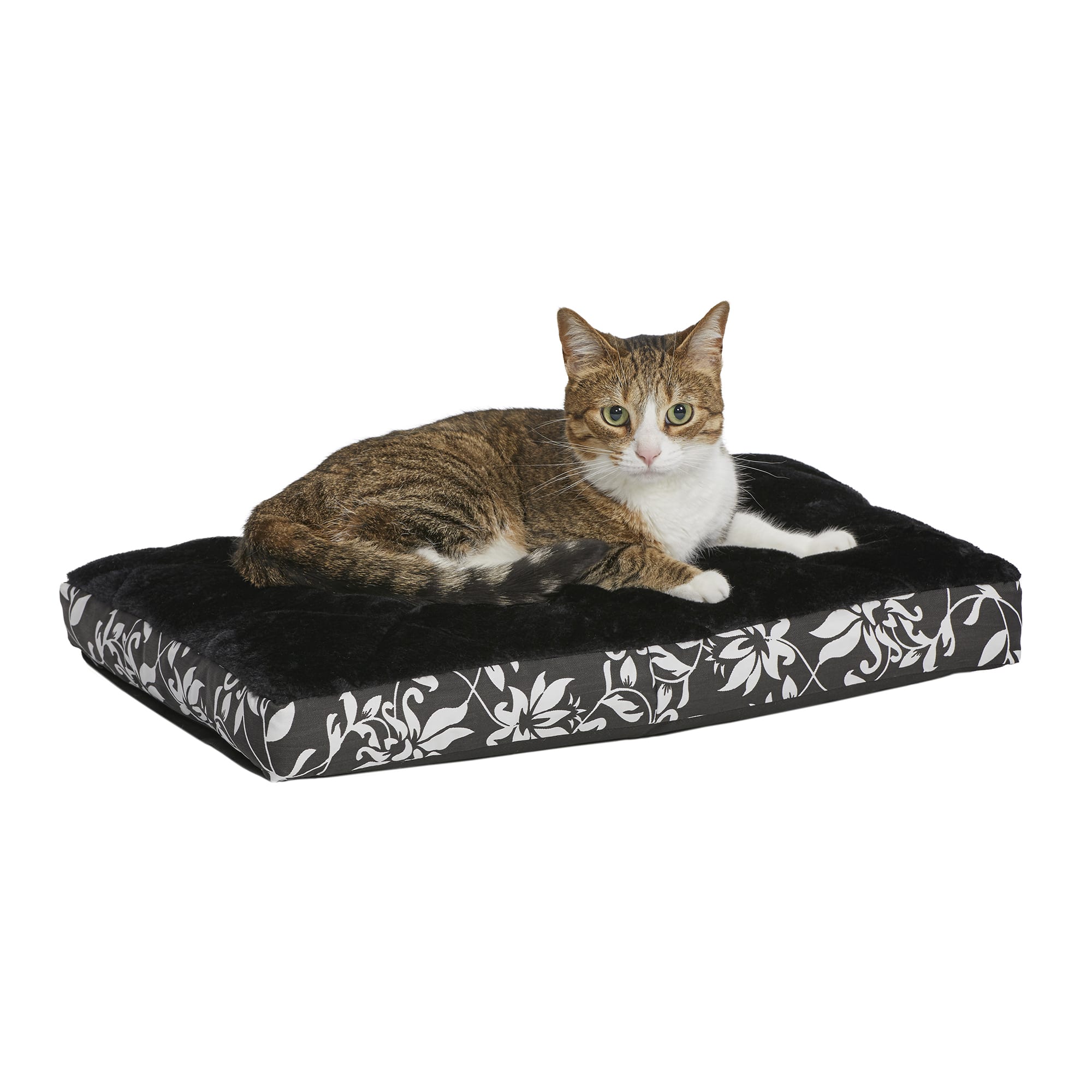 Midwest Quiet Time Couture Carlisle Mattress Black Floral Dog Bed, 22