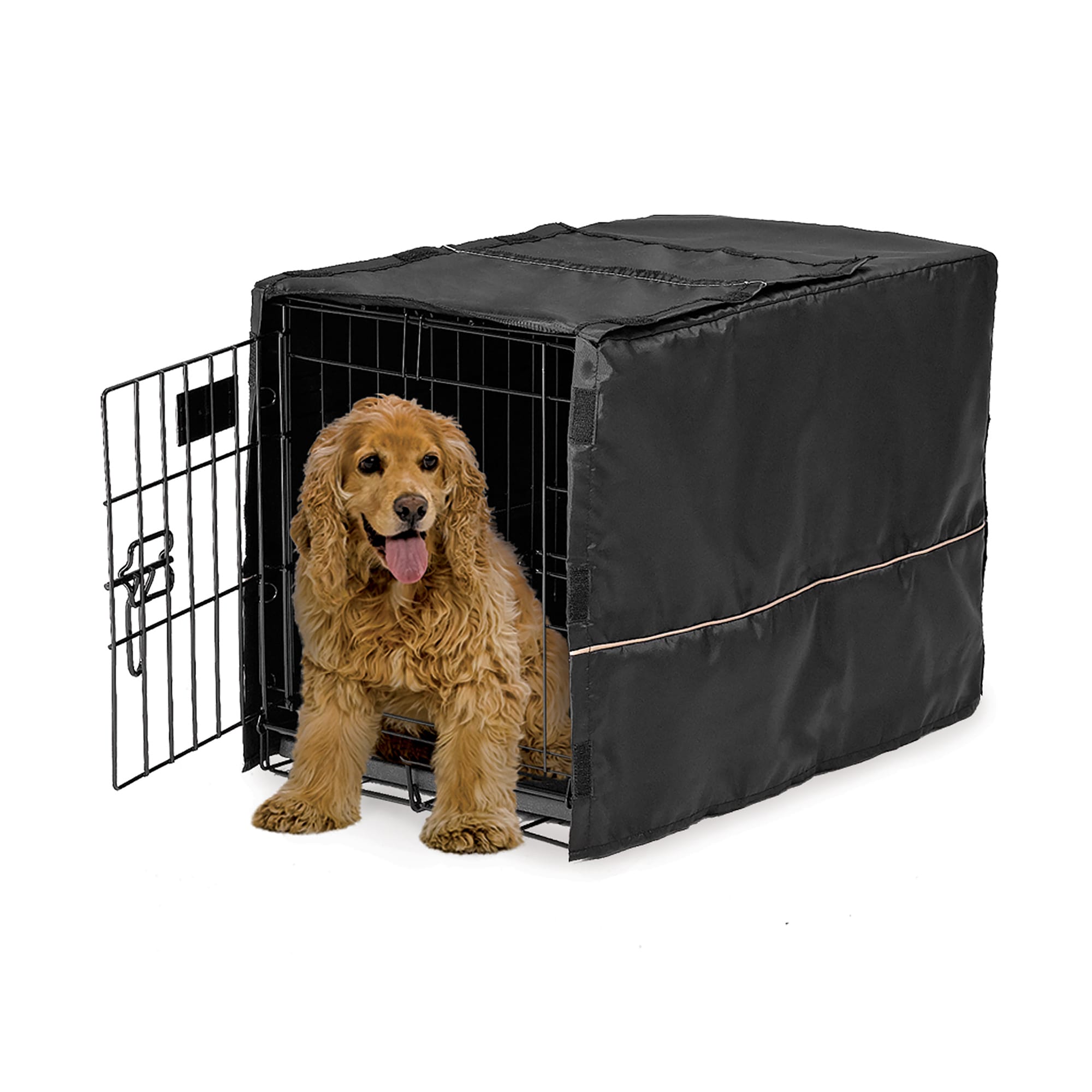 Midwest Quiet Time Black Crate Cover for Dogs, 30 L, Medium