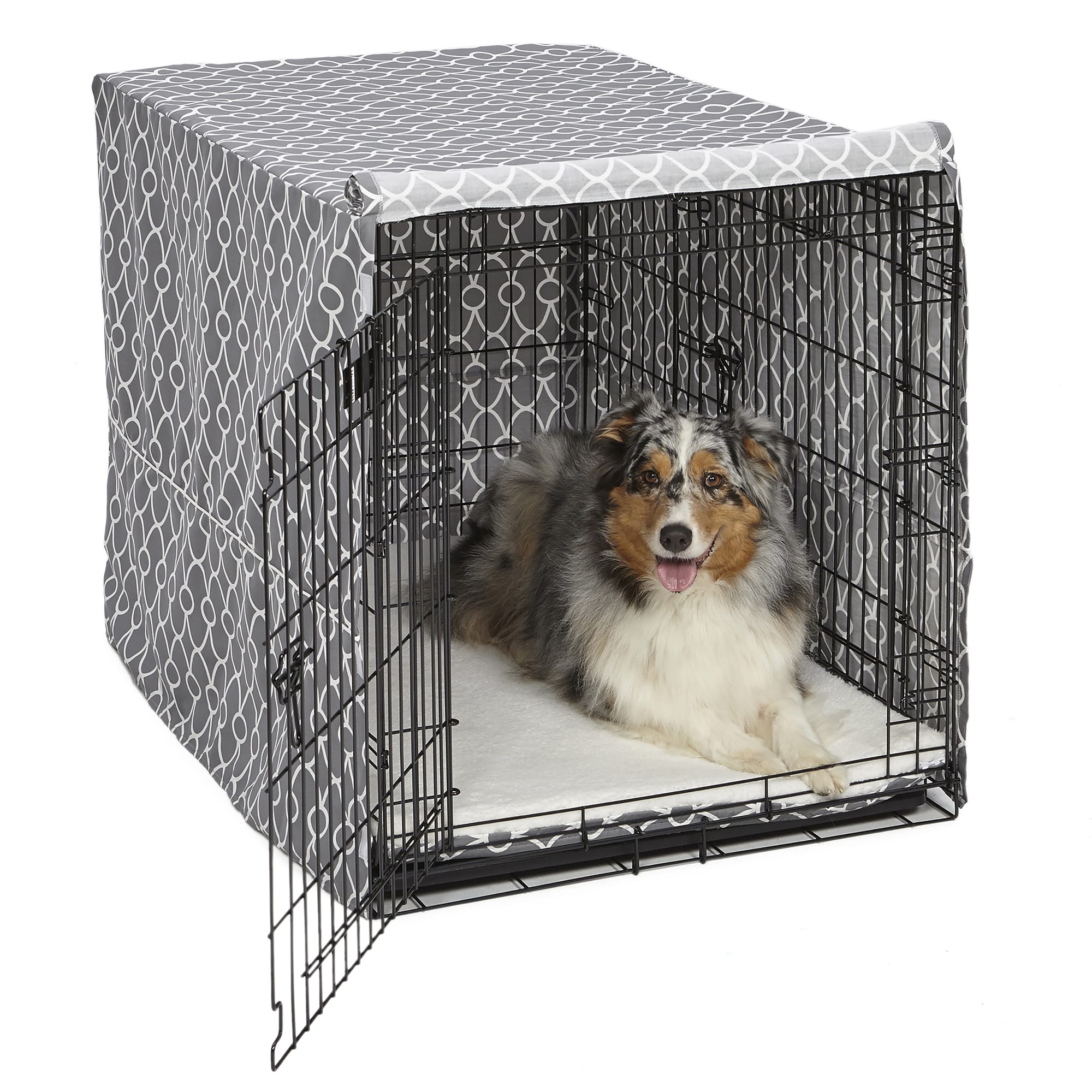 Midwest Quiet Time Defender Gray Crate Cover for Dogs, 42" L Petco
