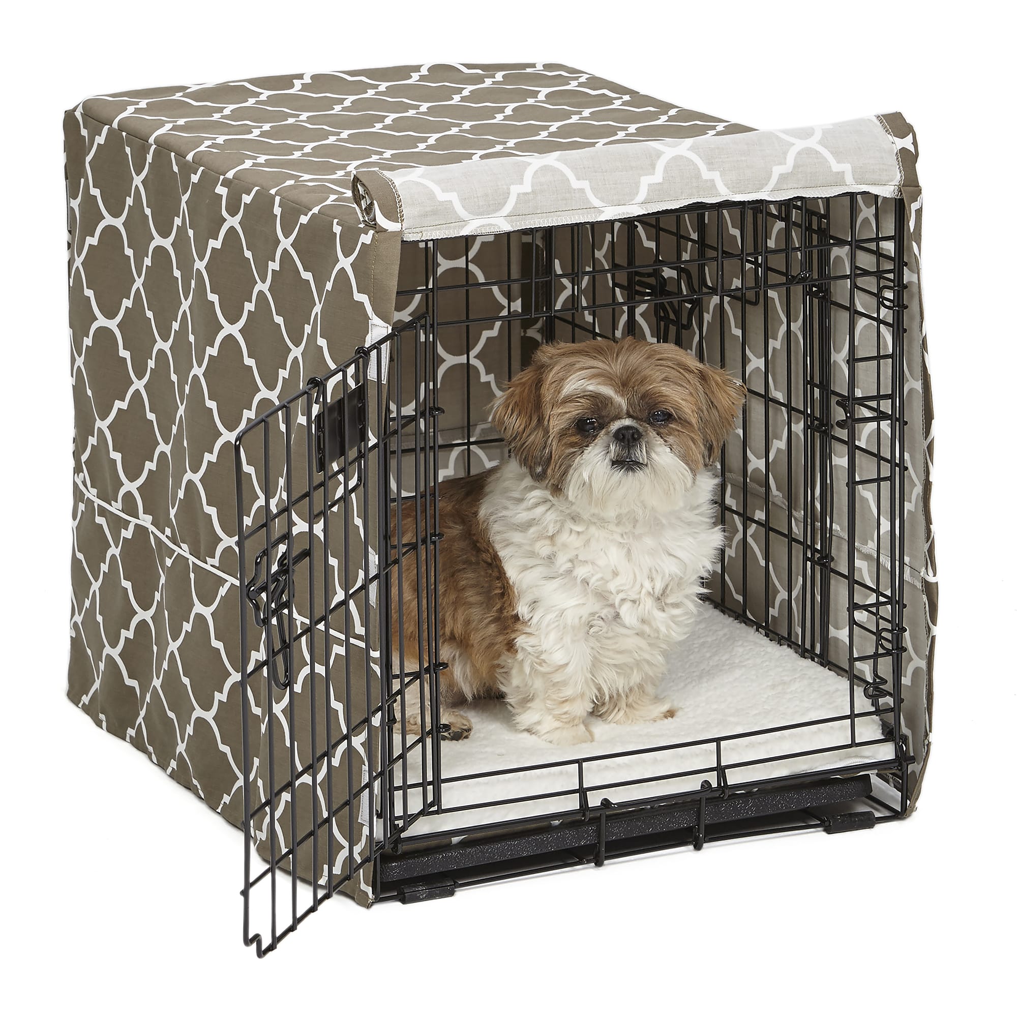 Midwest Quiet Time Defender Brown Crate Cover for Dogs, 24 L, Small