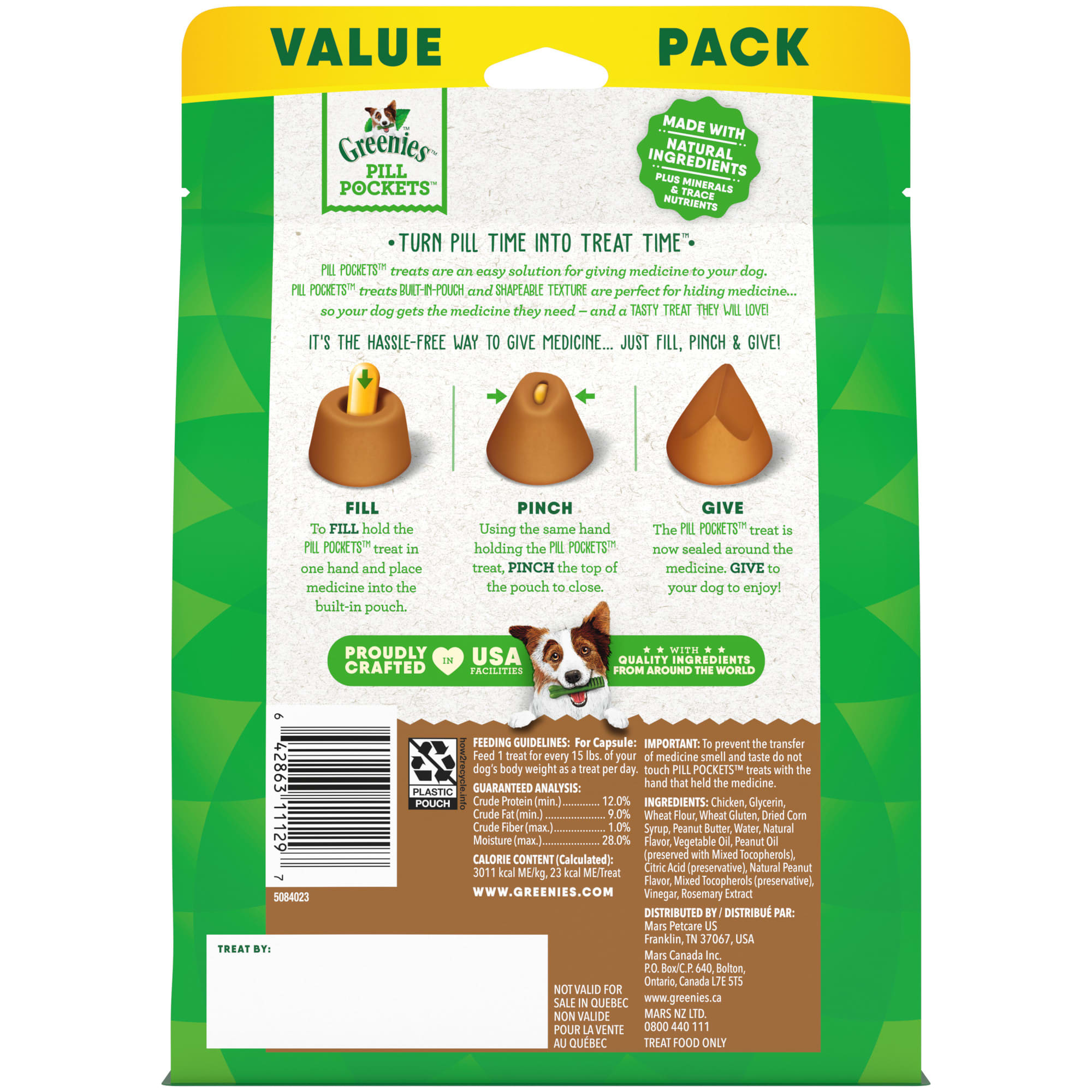 GREENIES Peanut Butter Pill Pockets for Dogs 60 ct