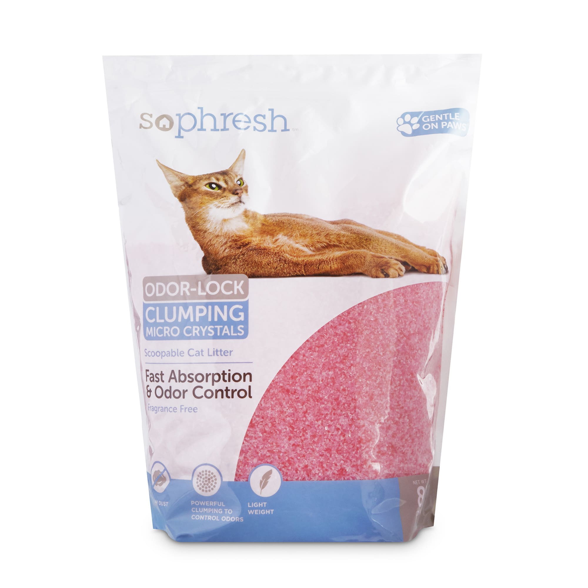 So Phresh Scoopable Odor Lock Clumping Micro Crystal Cat Litter in Pink Silica 8 lbs