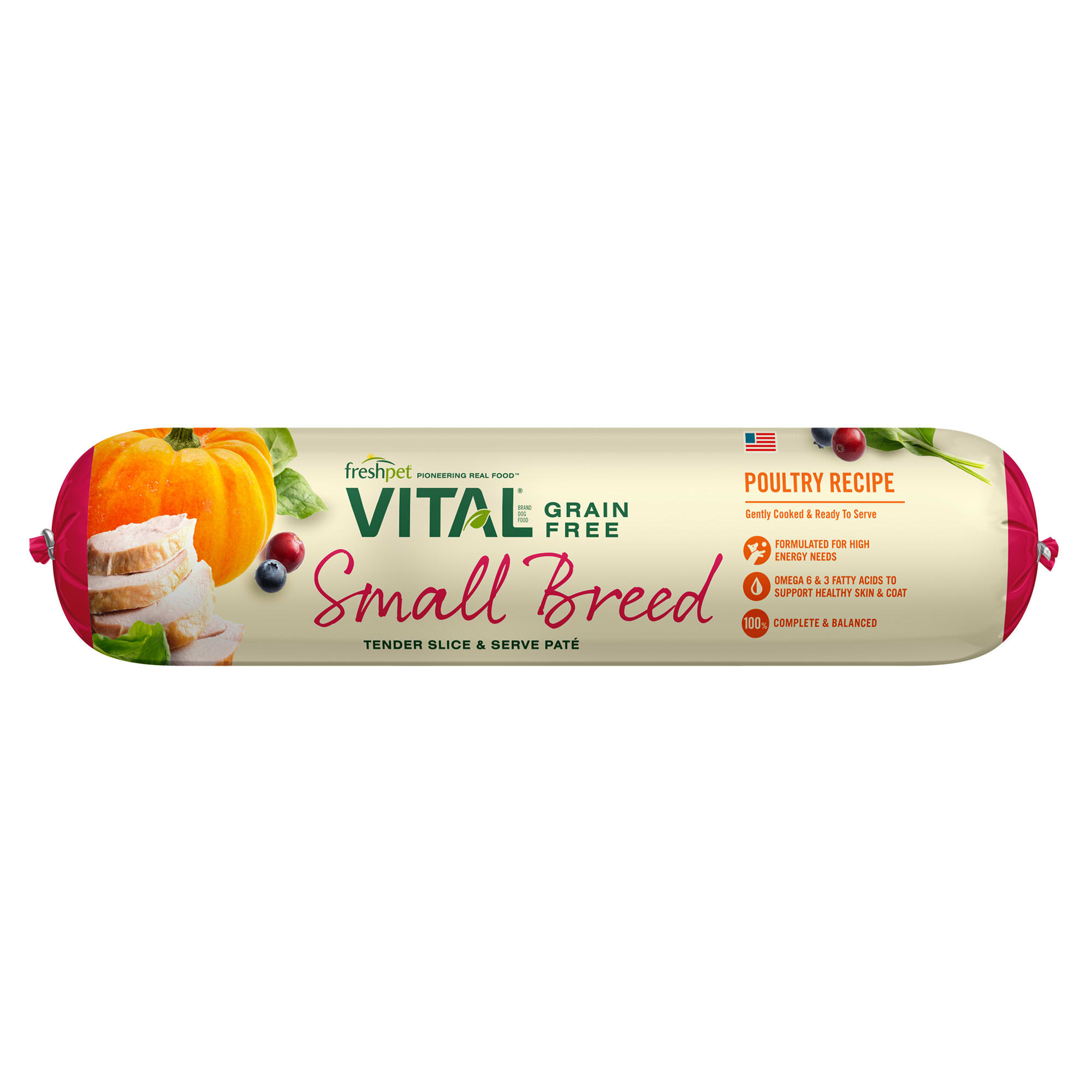 Freshpet Vital Small Breed Poultry Roll Non GMO Grain Free 1 lb