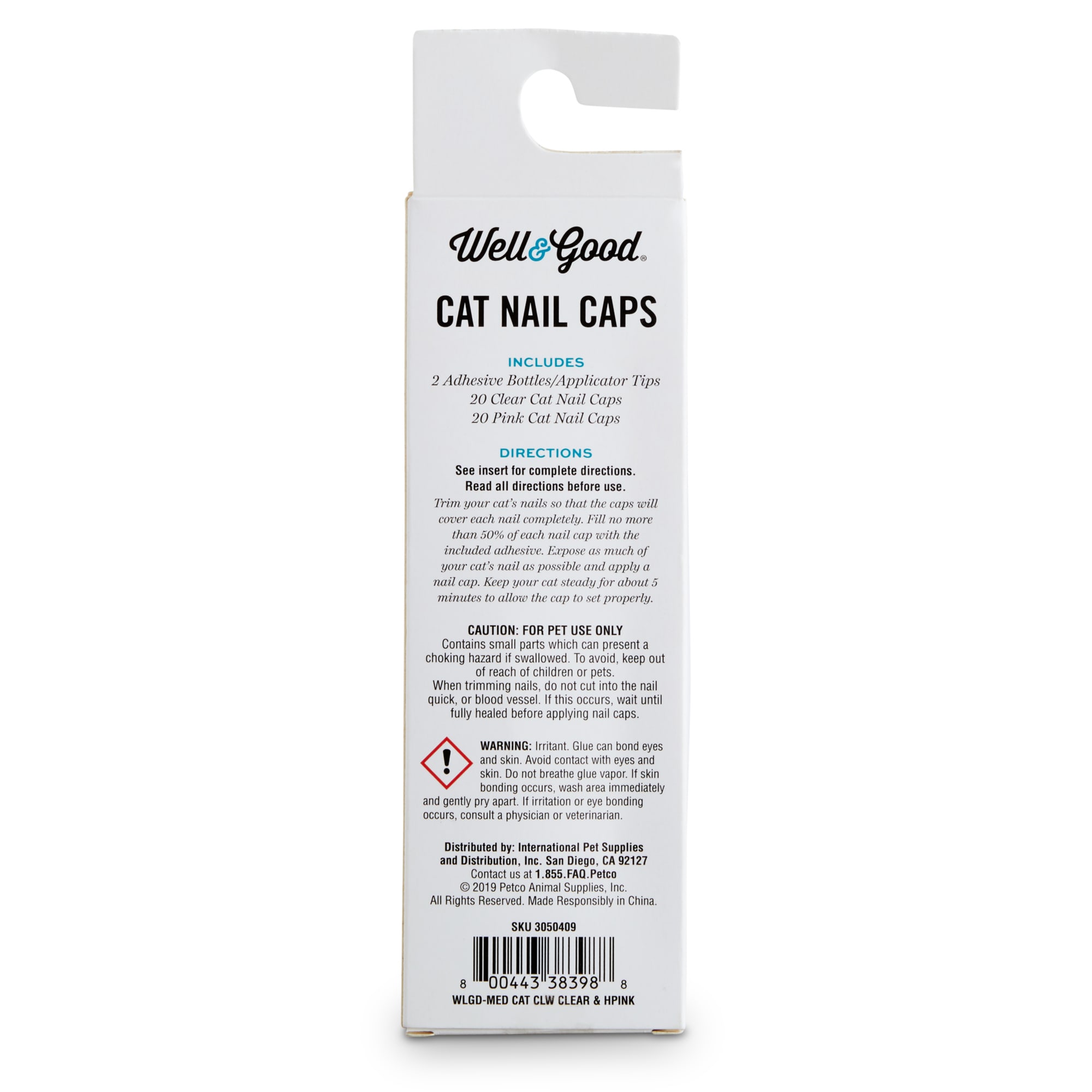 Well Good Pink Clear Cat Nail Caps Large Petco