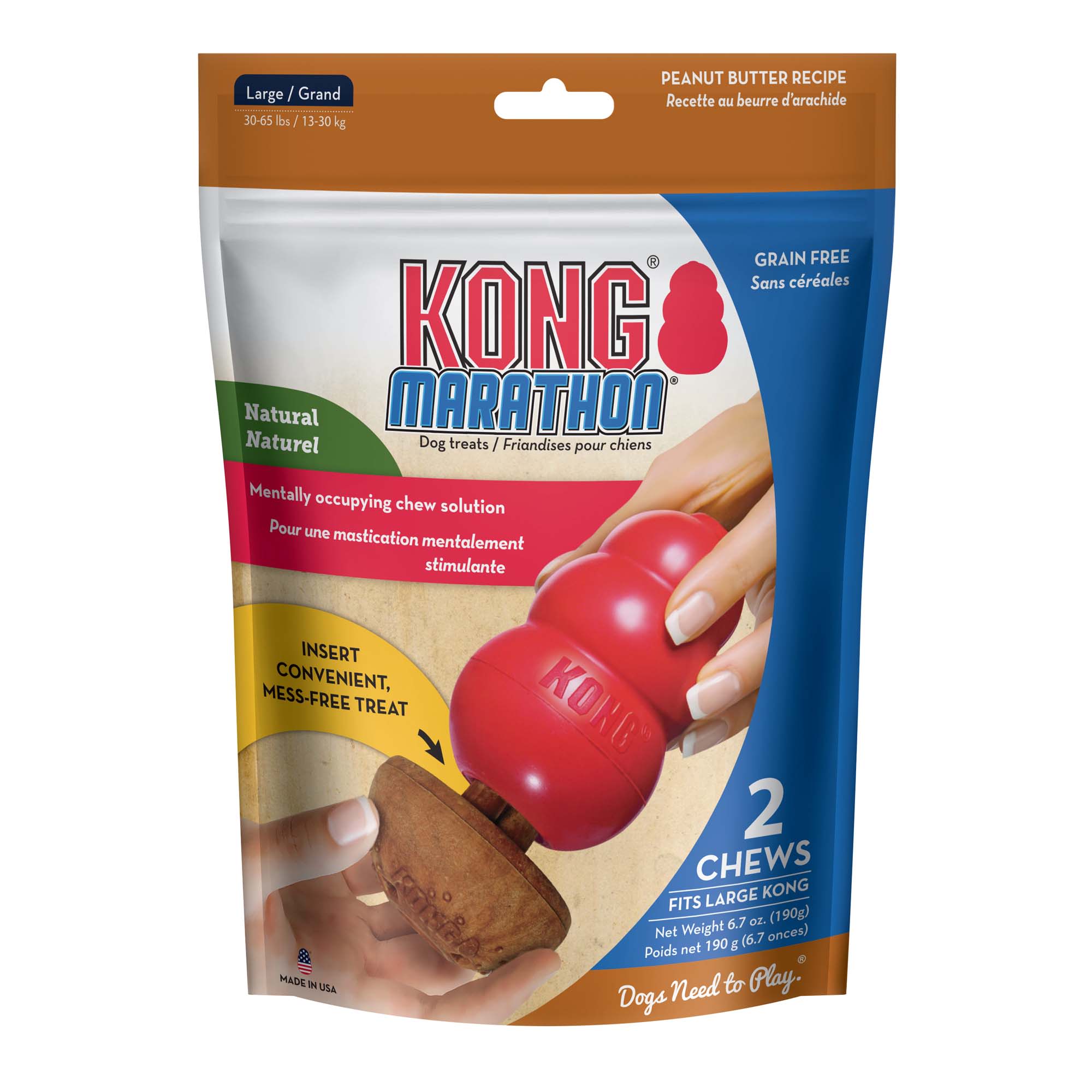 Balle à friandises KONG Wobbler pour chien