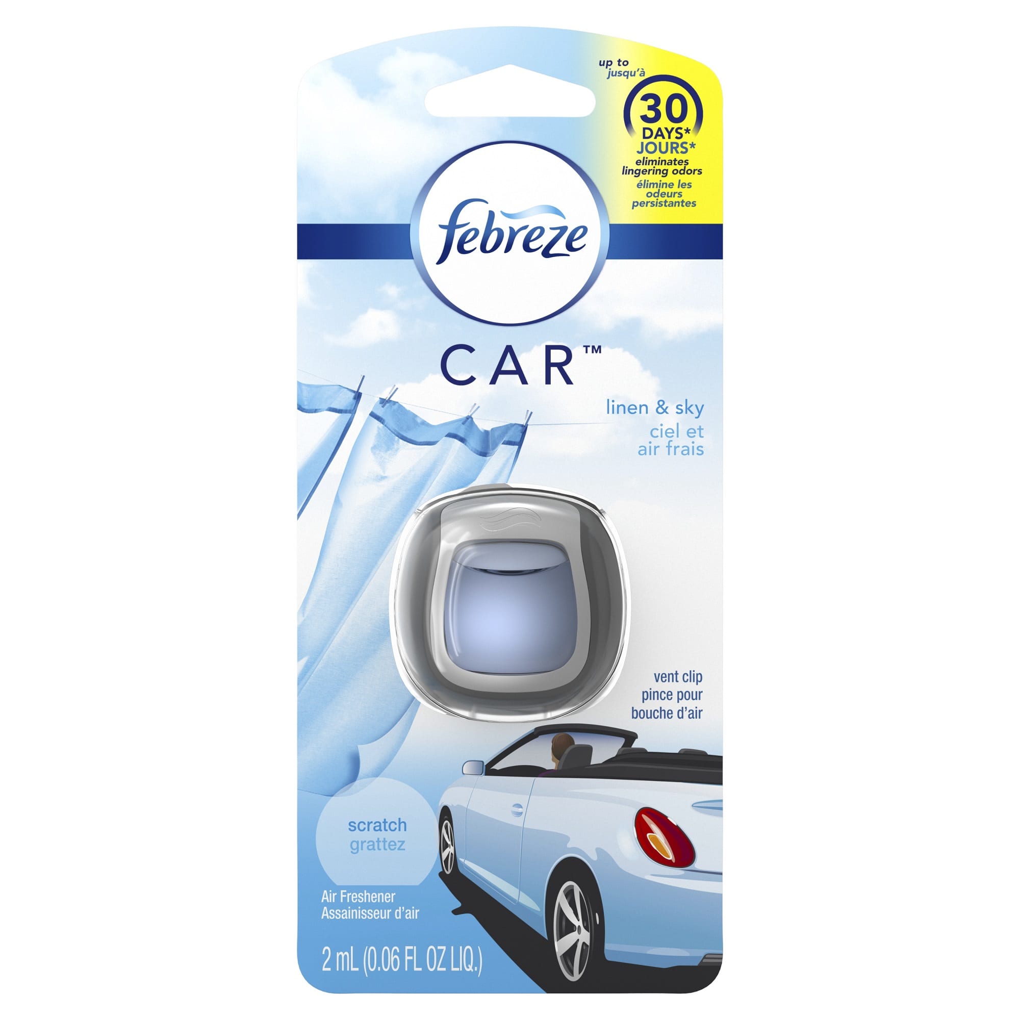 Febreze AUTO Air Freshener Vent Clip New Car Scent, 2 pk - City Market
