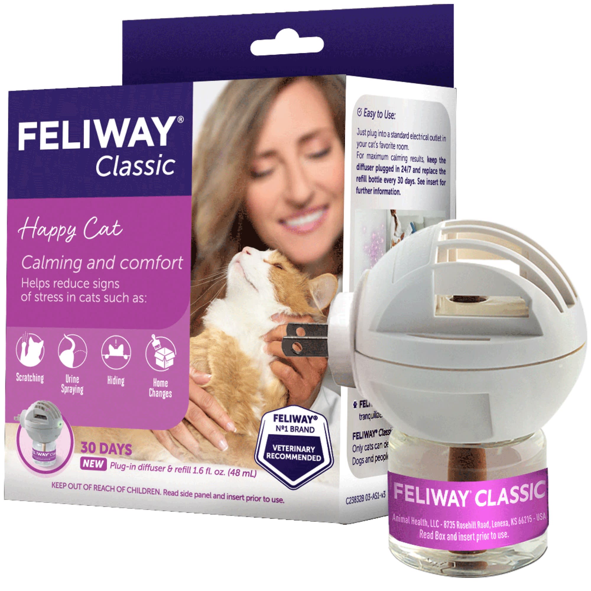  Feliway Classic Calming Diffuser Refill (3 Pack, 48