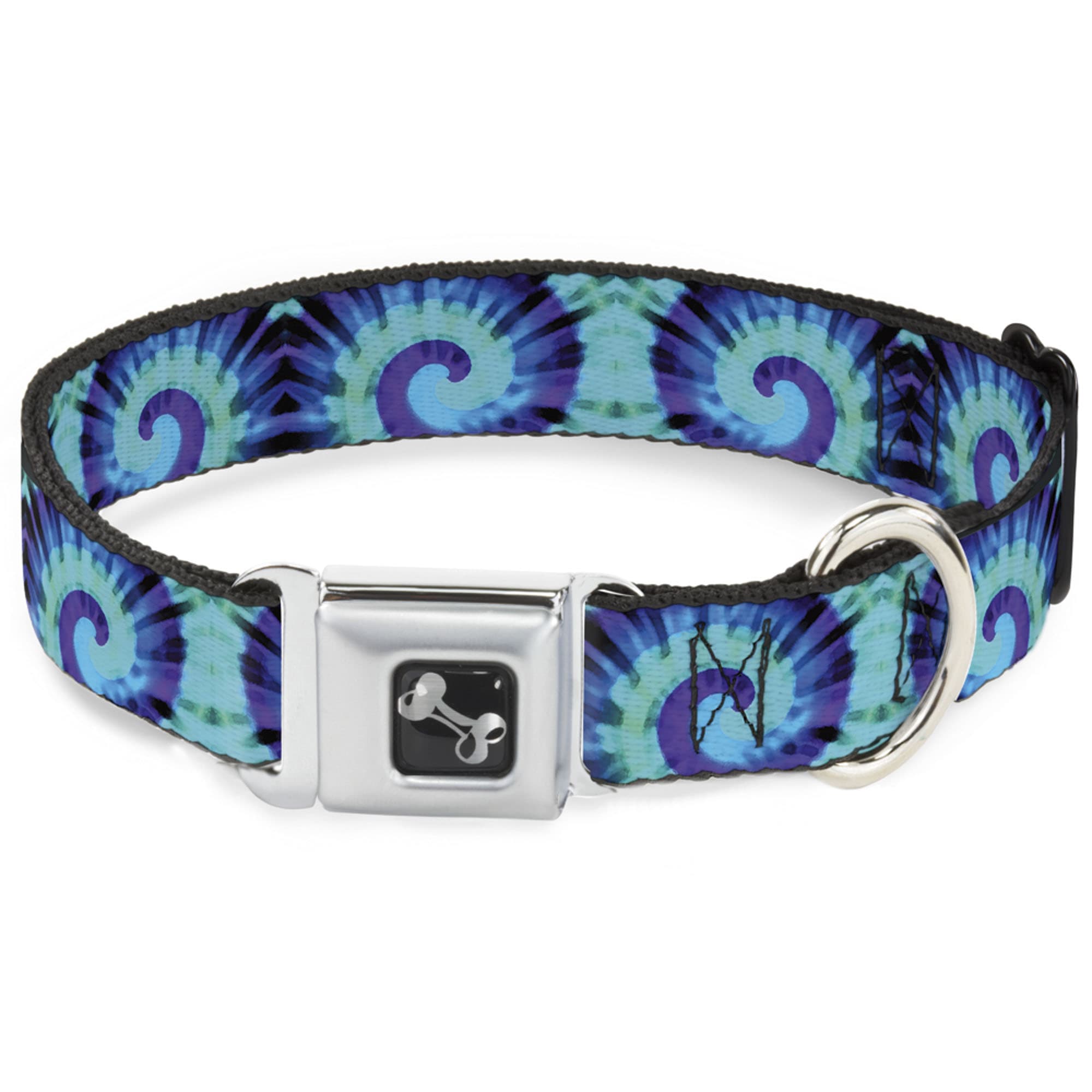 BuckleDown Seatbelt Buckle Dog Collar, Tie Dye Swirl, XLarge Petco