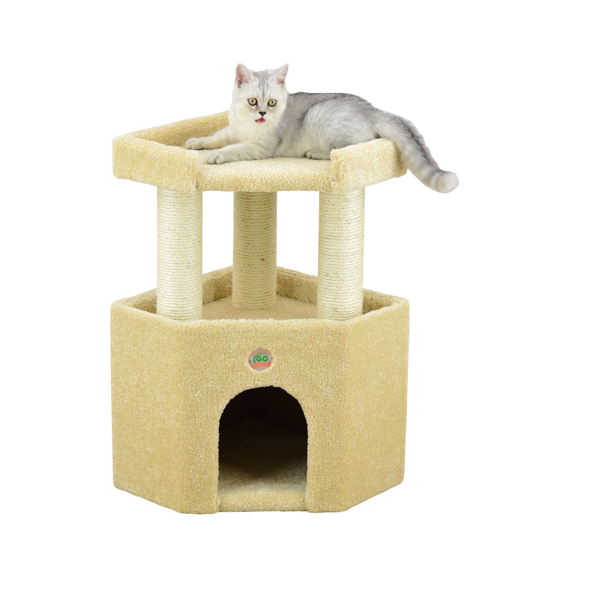 Go Pet Club Beige 27 Premium Carpeted Cat Tree Condo Petco