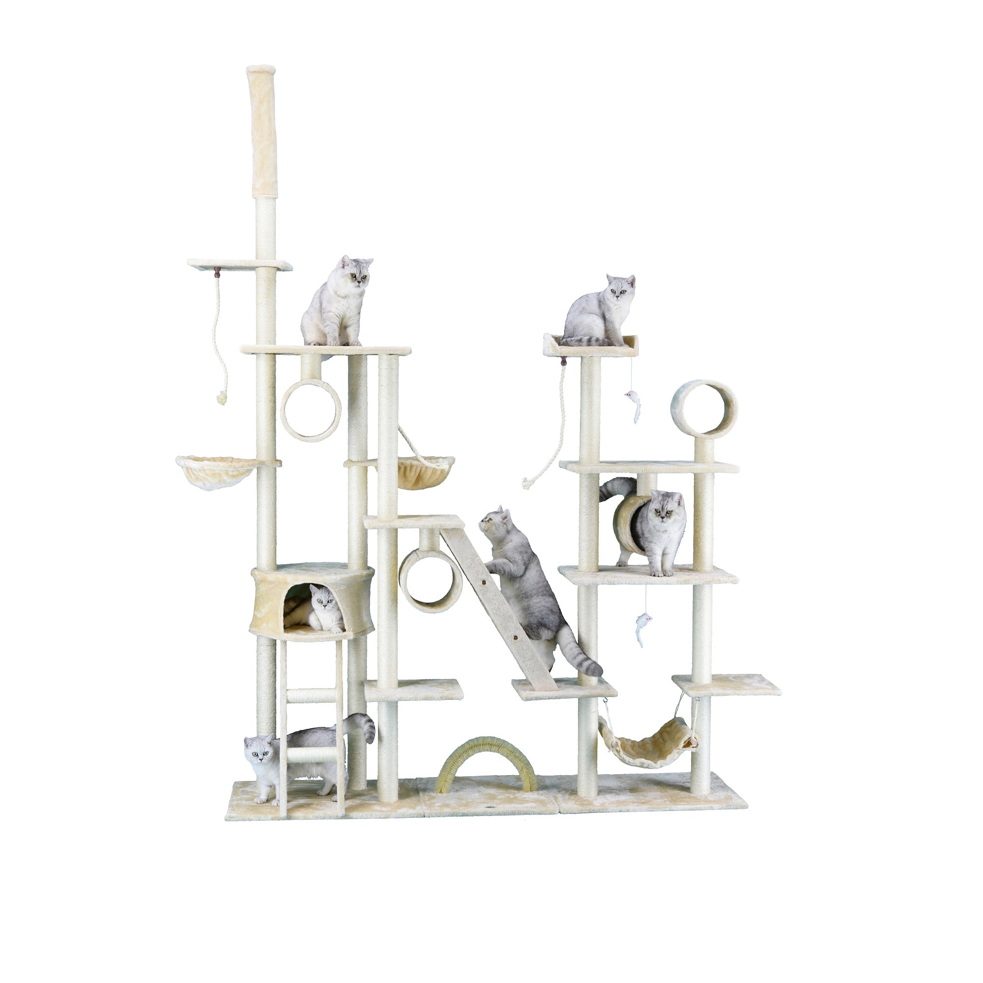 Go Pet Club FC06 Beige Cat Tree Condo Furniture, 108" H Petco
