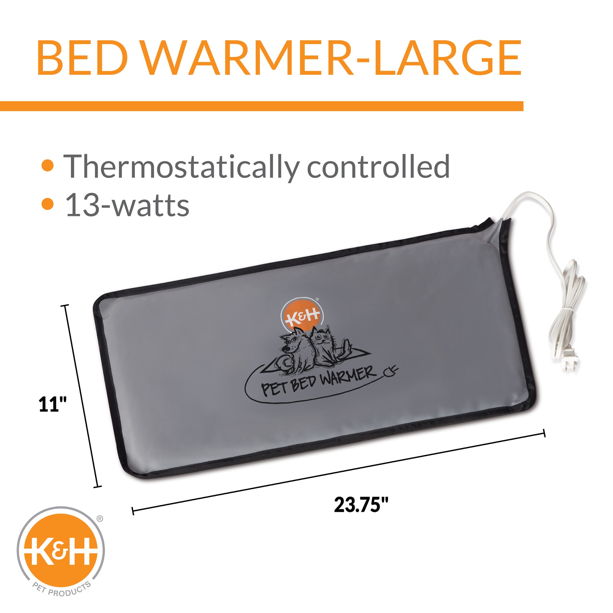 K&H Warmer Gray Pet Bed, 8.5