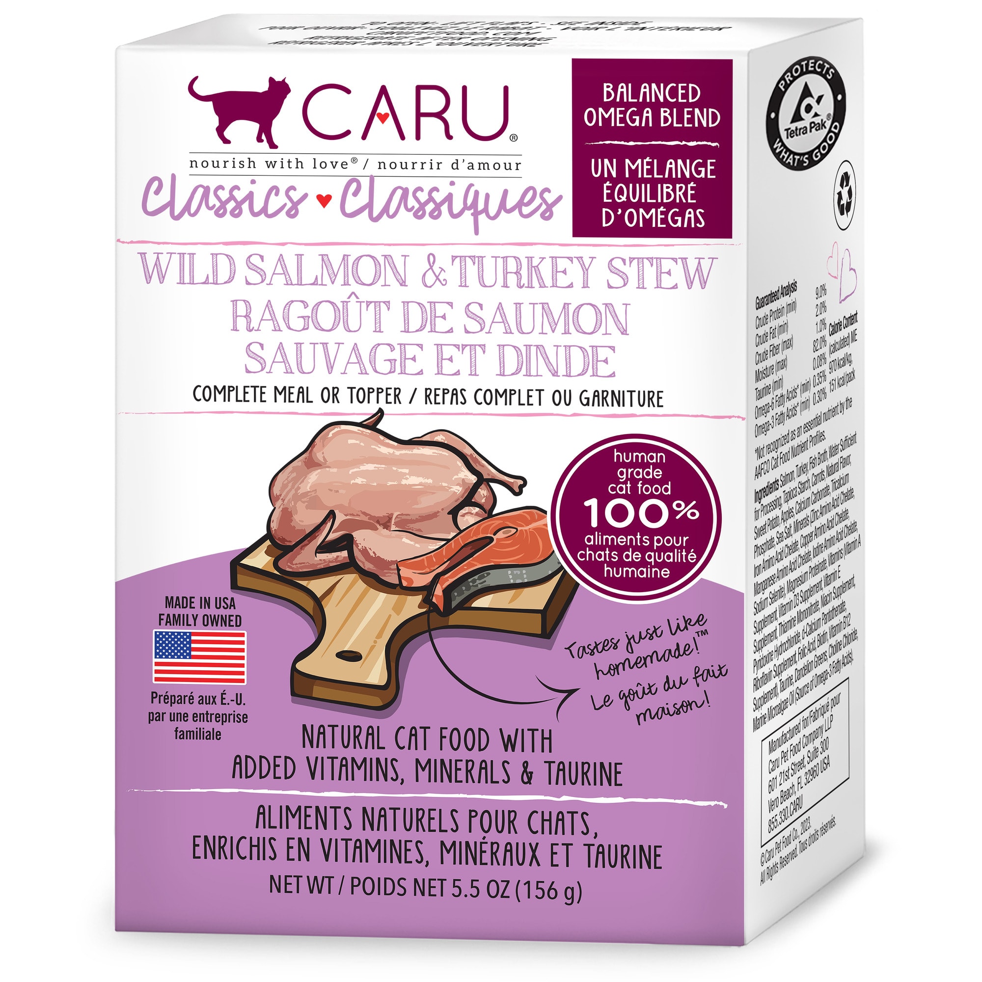 CARU Wild Salmon Turkey Stew Wet Cat Food 6 oz