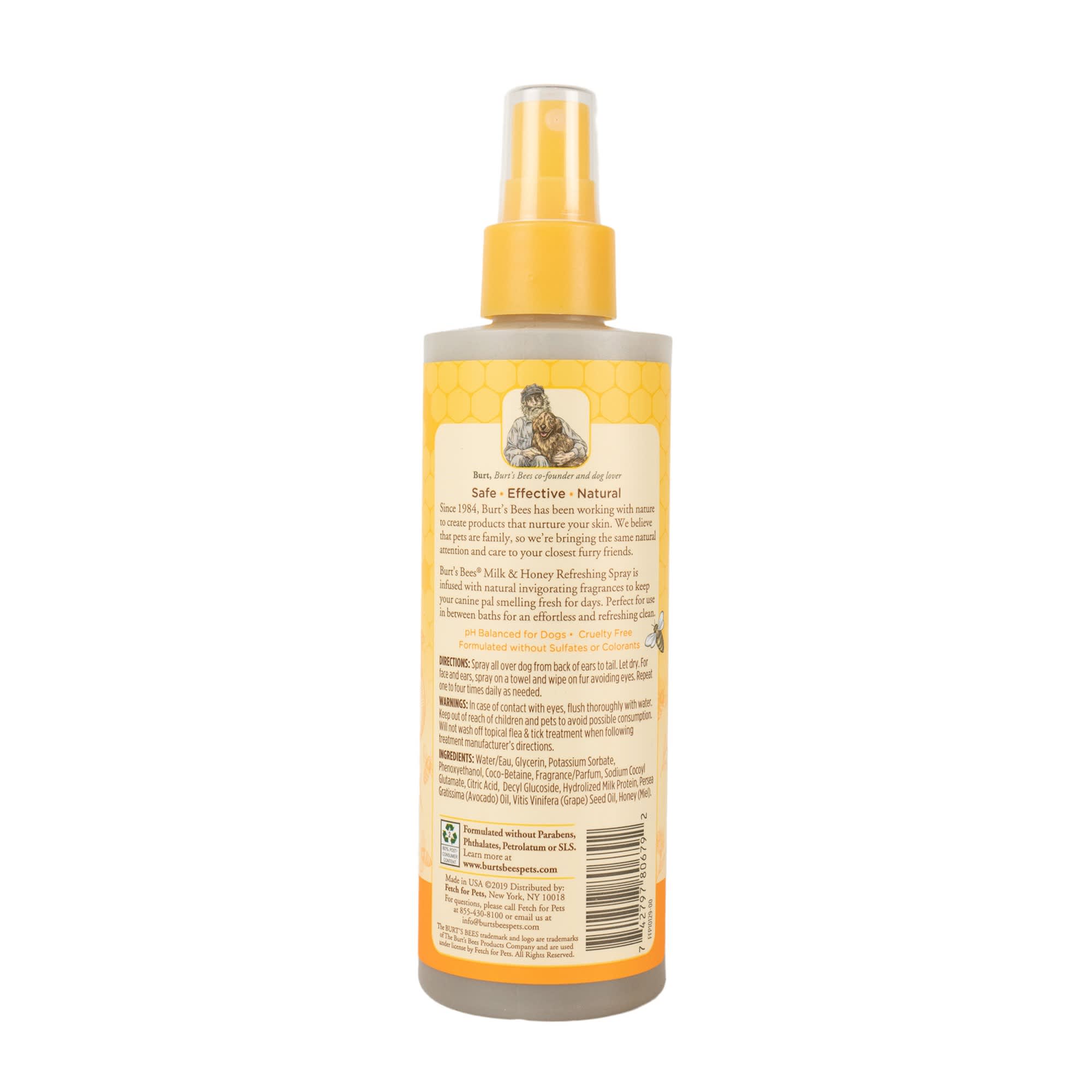 Burt S Bees Natural Pet Care Deodorizing Spray Milk Honey Scent 8 Fl Oz Petco