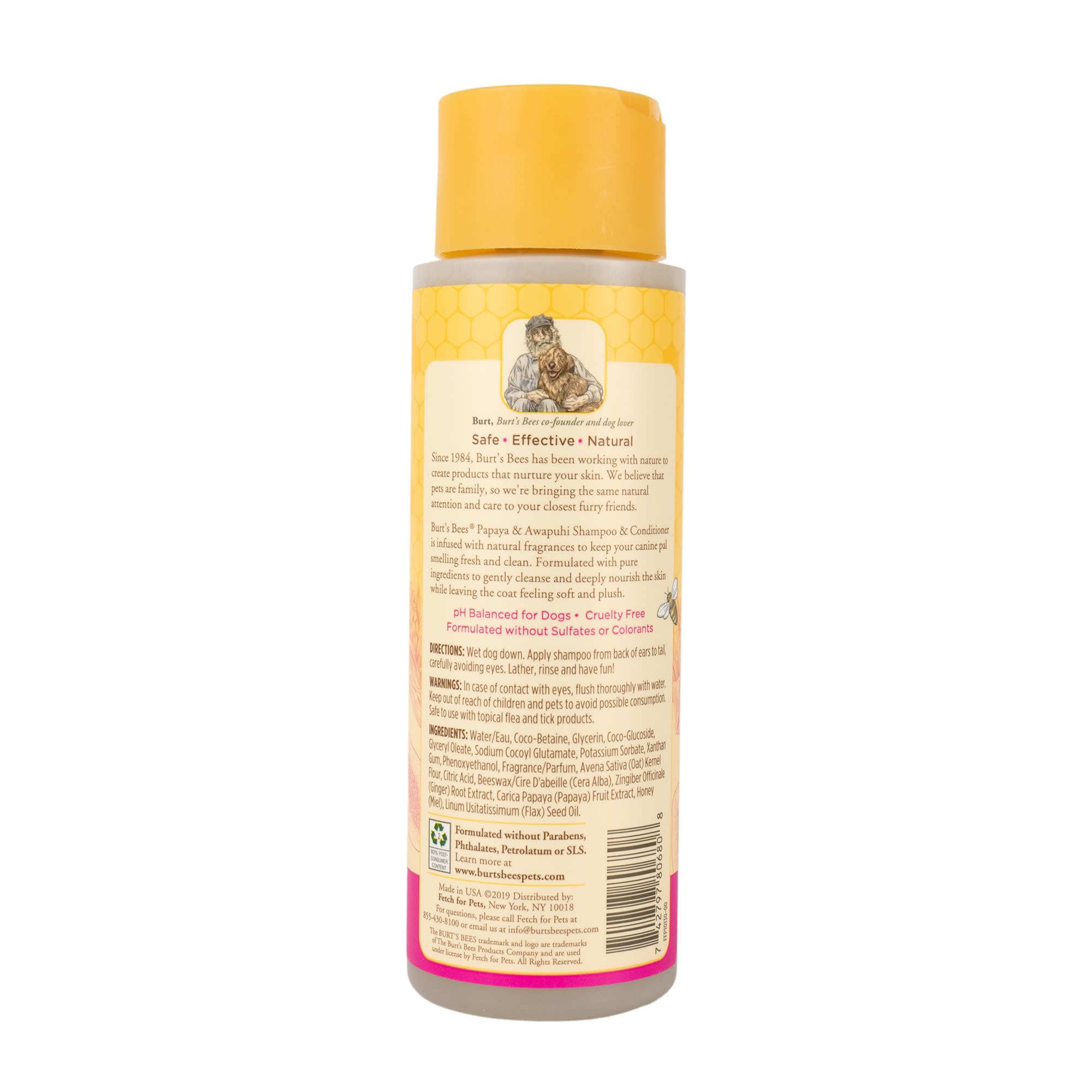 Burt's Bees Natural Pet Care Shampoo Conditioner Papaya & Awapuhi Scent, fl. | Petco