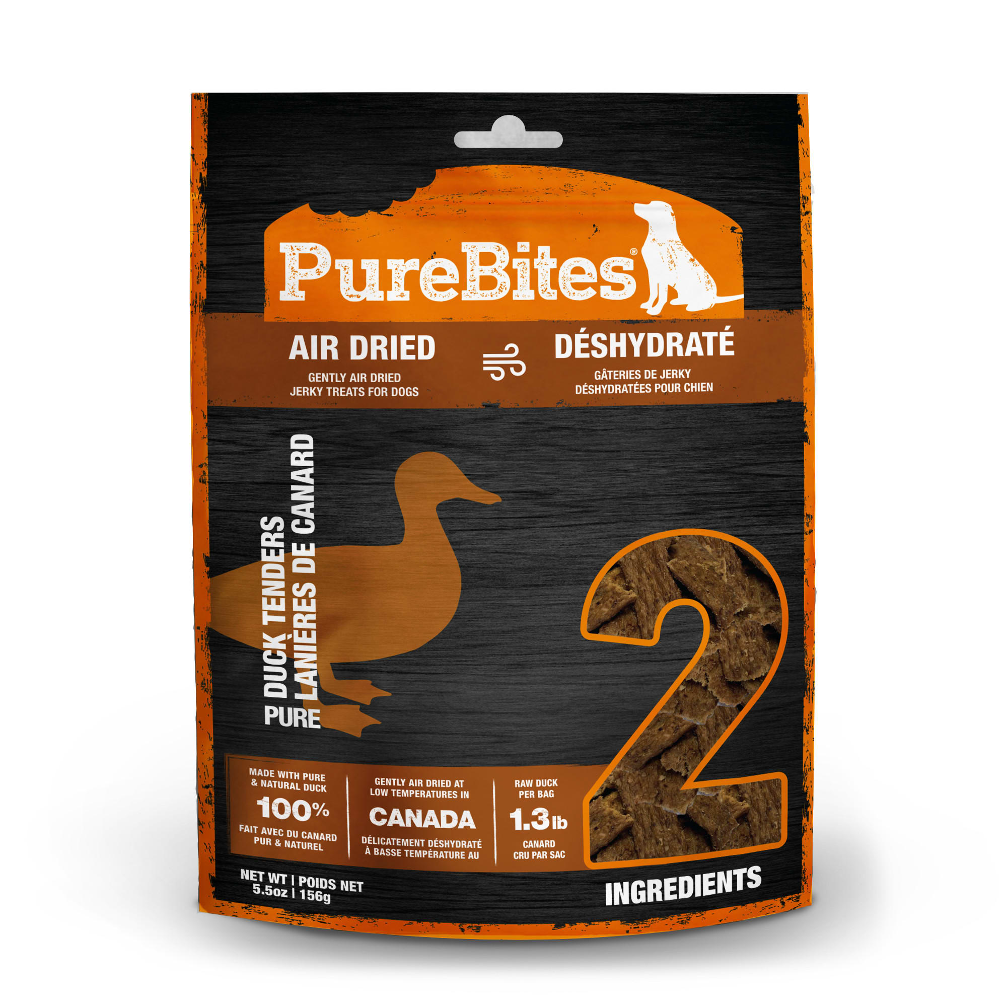 PureBites Duck Jerky Medium Size Dog Treats 5.5 oz