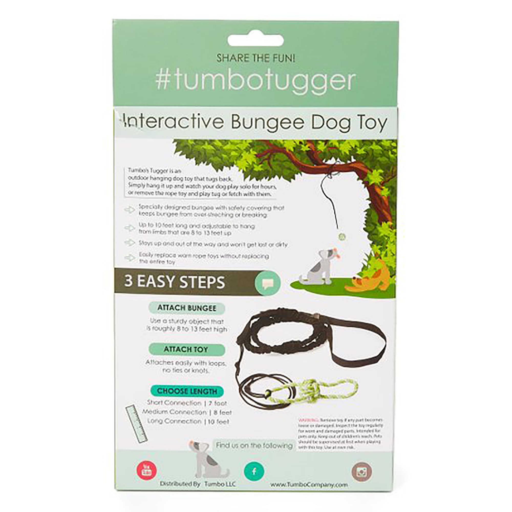 Tumbo Outdoor Tugger Hanging Bungee Powered Interactive Dog Toy