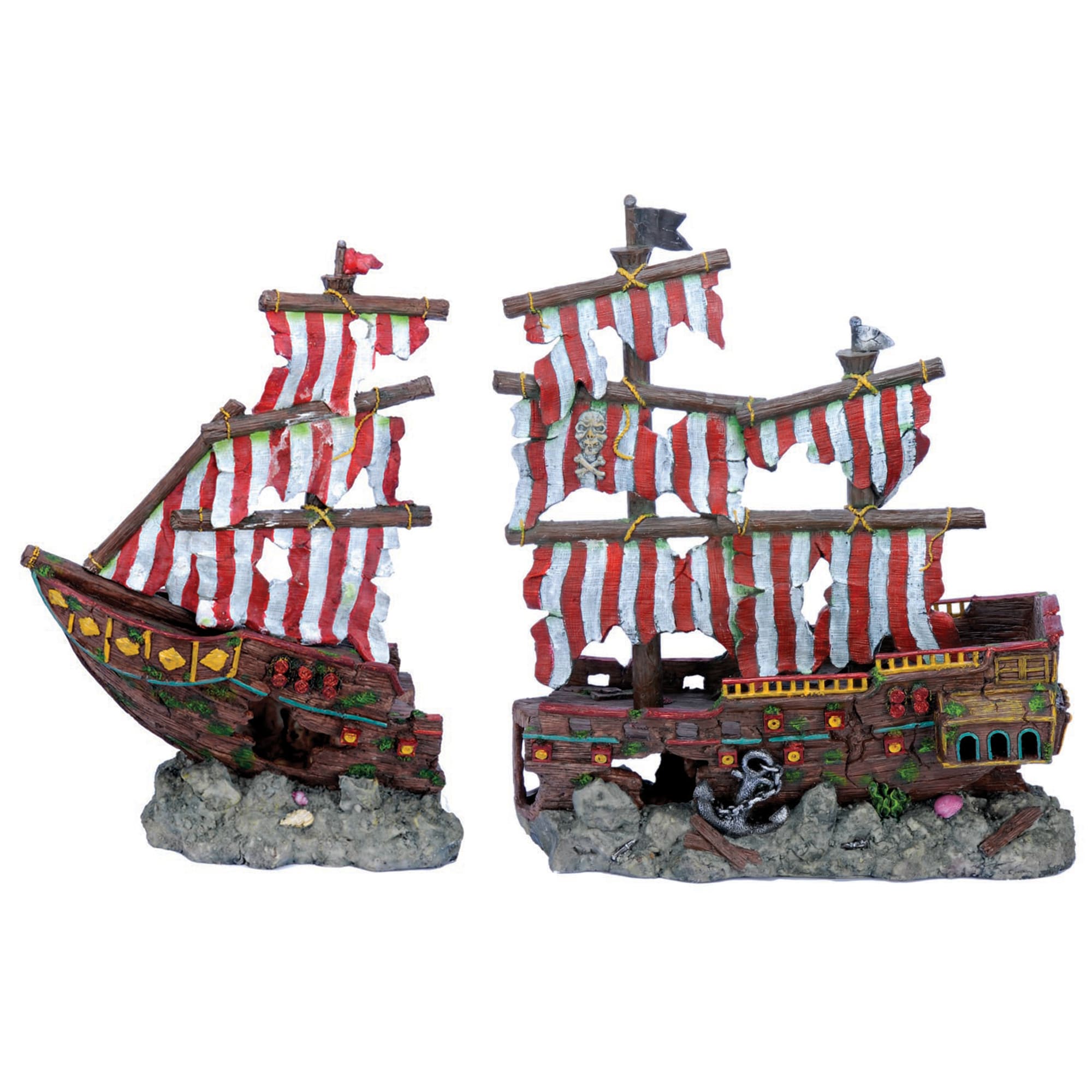 Penn Plax Striped Pirate Ship, L X W Petco
