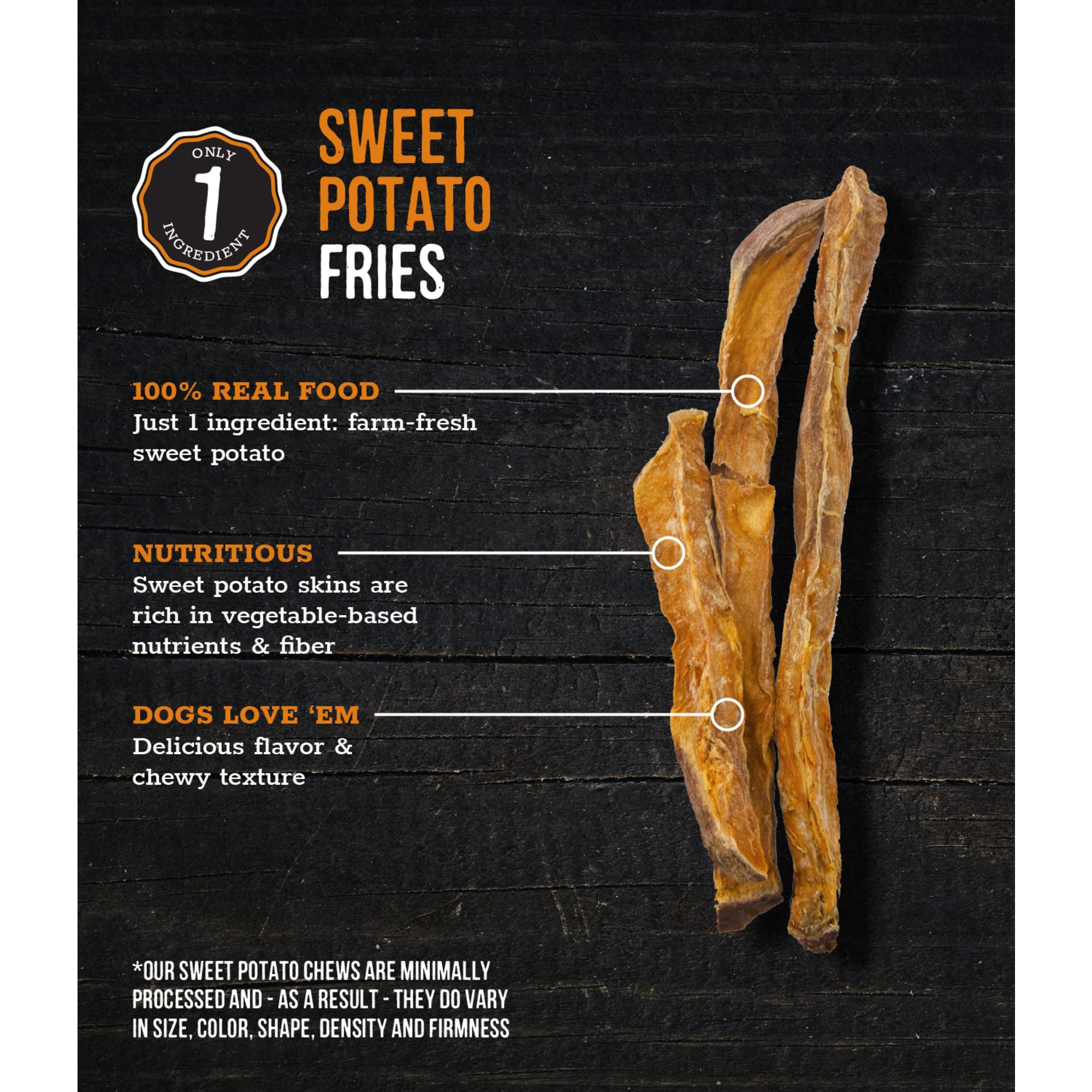 Wholesome Pride Sweet Potato Fries Dog Treats, 8 oz. | Petco