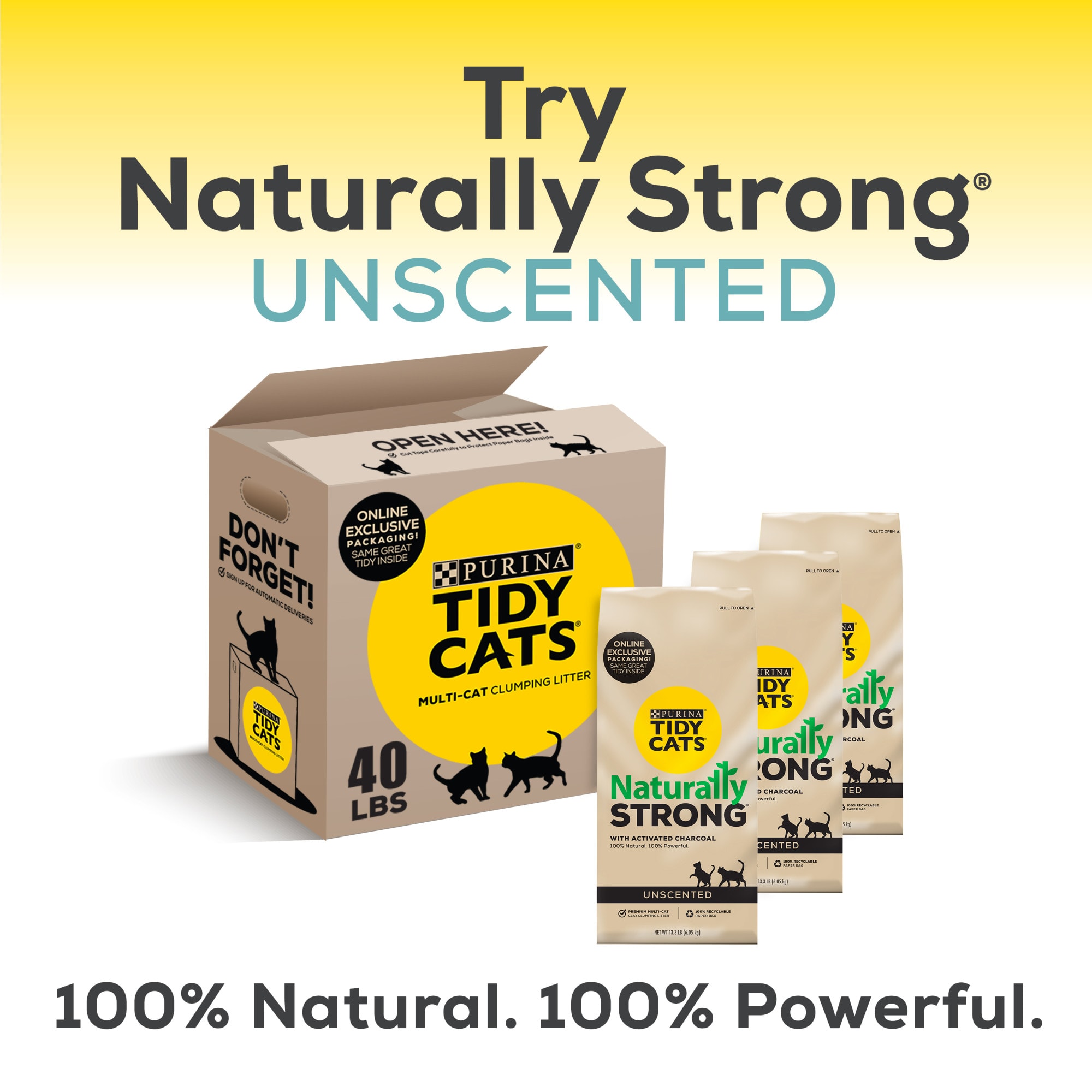 Purina Tidy Cats Unscented Clumping Natural Cat Litter Naturally Strong Clay for sale online 