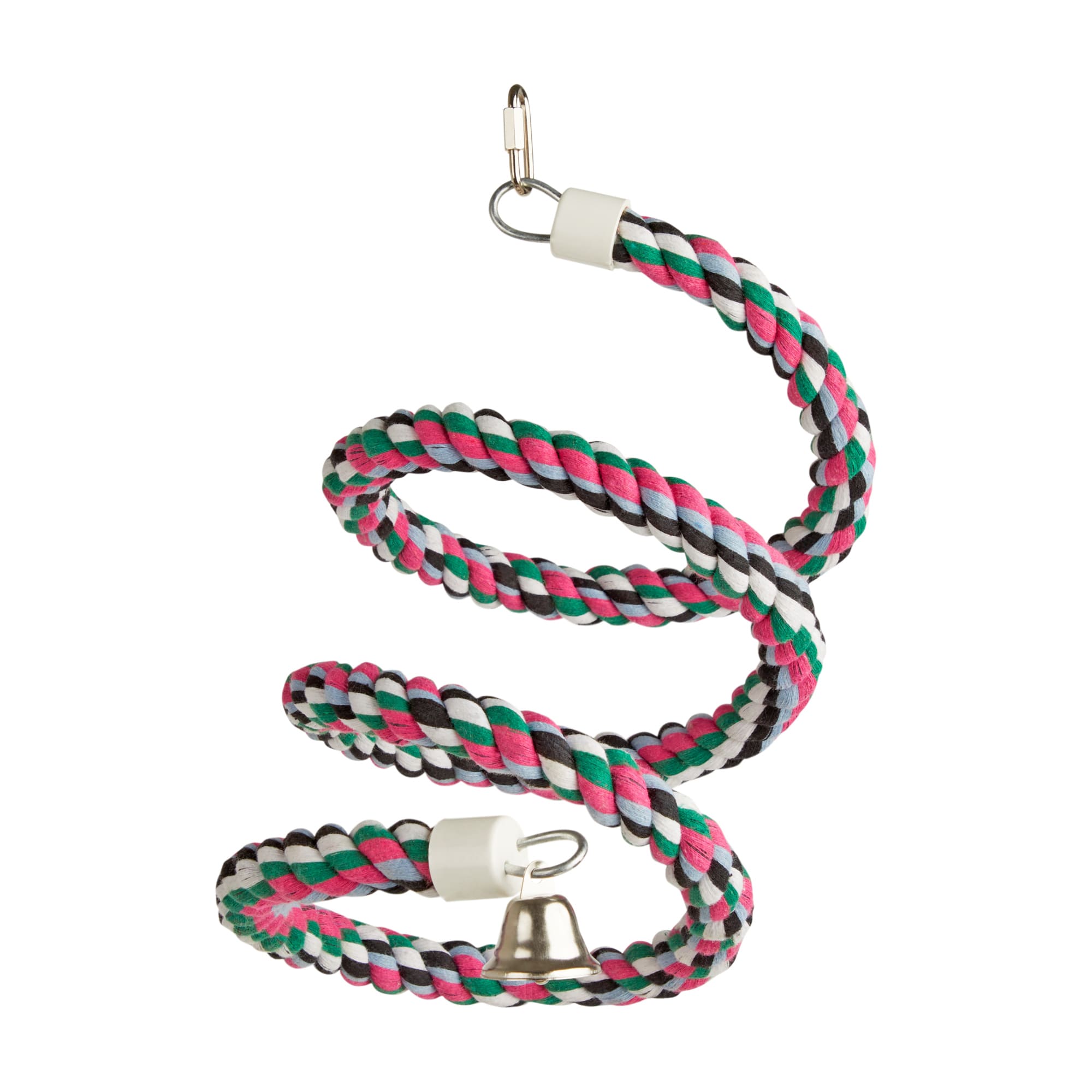 You & Me Medium Colorful Spiral Rope Bird Perch