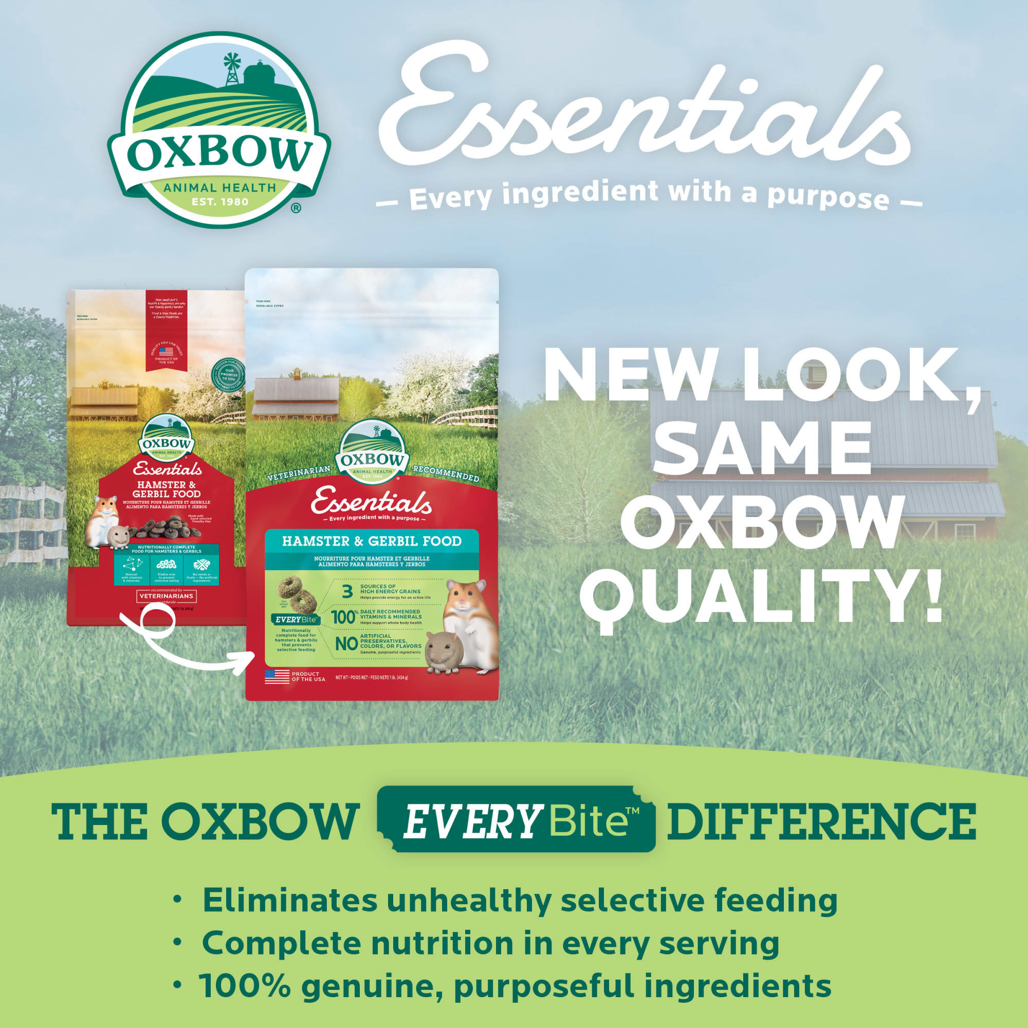 Oxbow Essentials Hamster & Gerbil Food 1 lbs