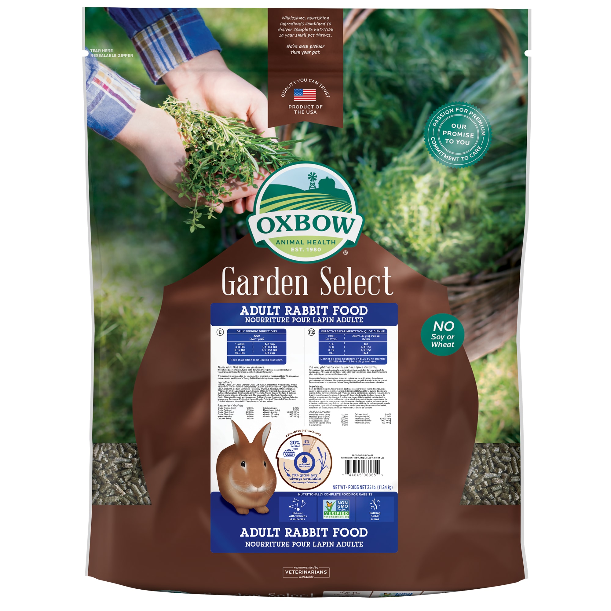 Oxbow Garden Select Adult Rabbit Food, 25 lbs. Petco