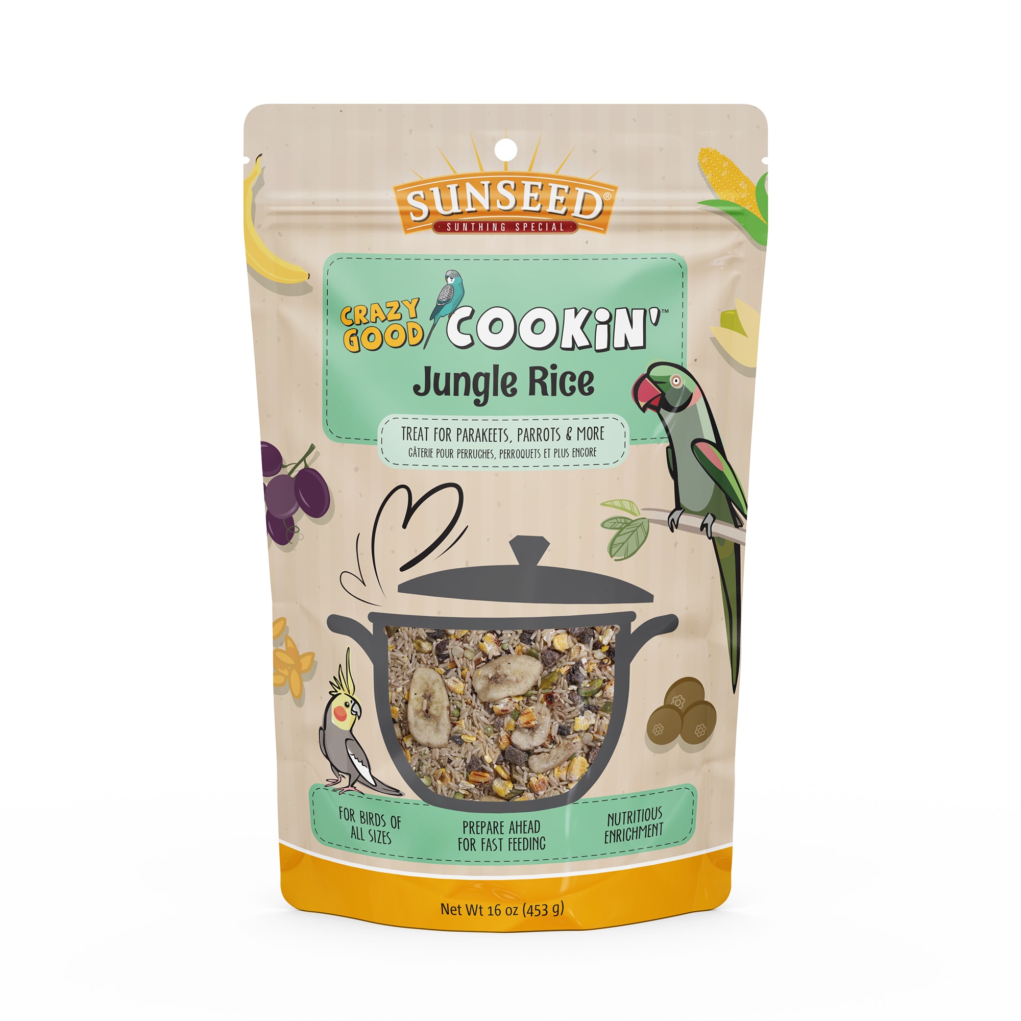 Sun Seed Jungle Rice Bird Treat with Fruits & Nuts 16 oz