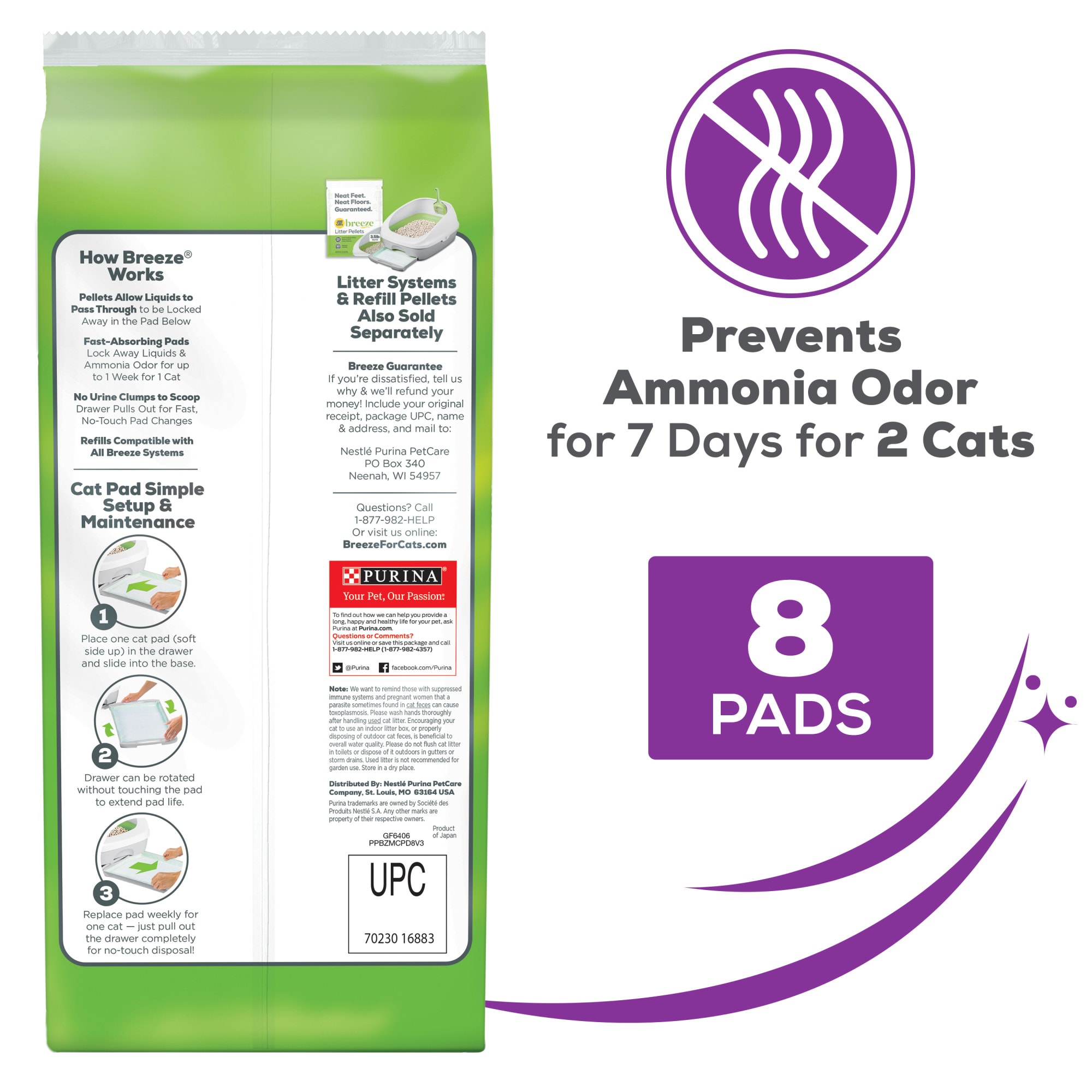 Tidy Cats Breeze Multi Cat Pads Refill Pack Count of 8 Petco