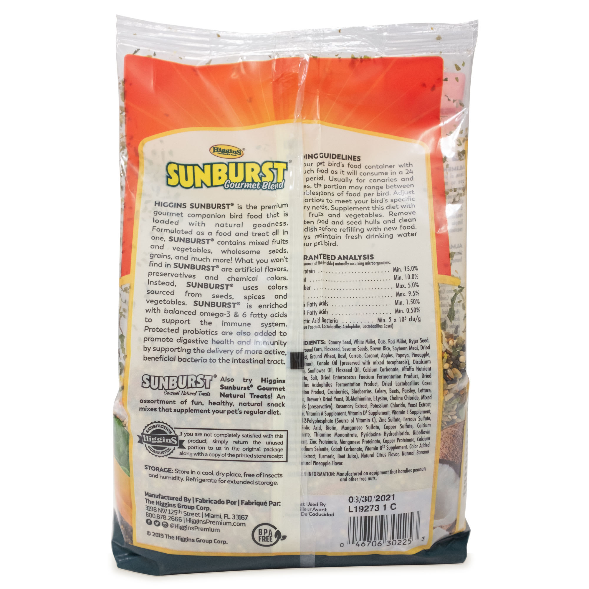 Higgins 466146 Bird Food Formula One Size Higgins Bird Food