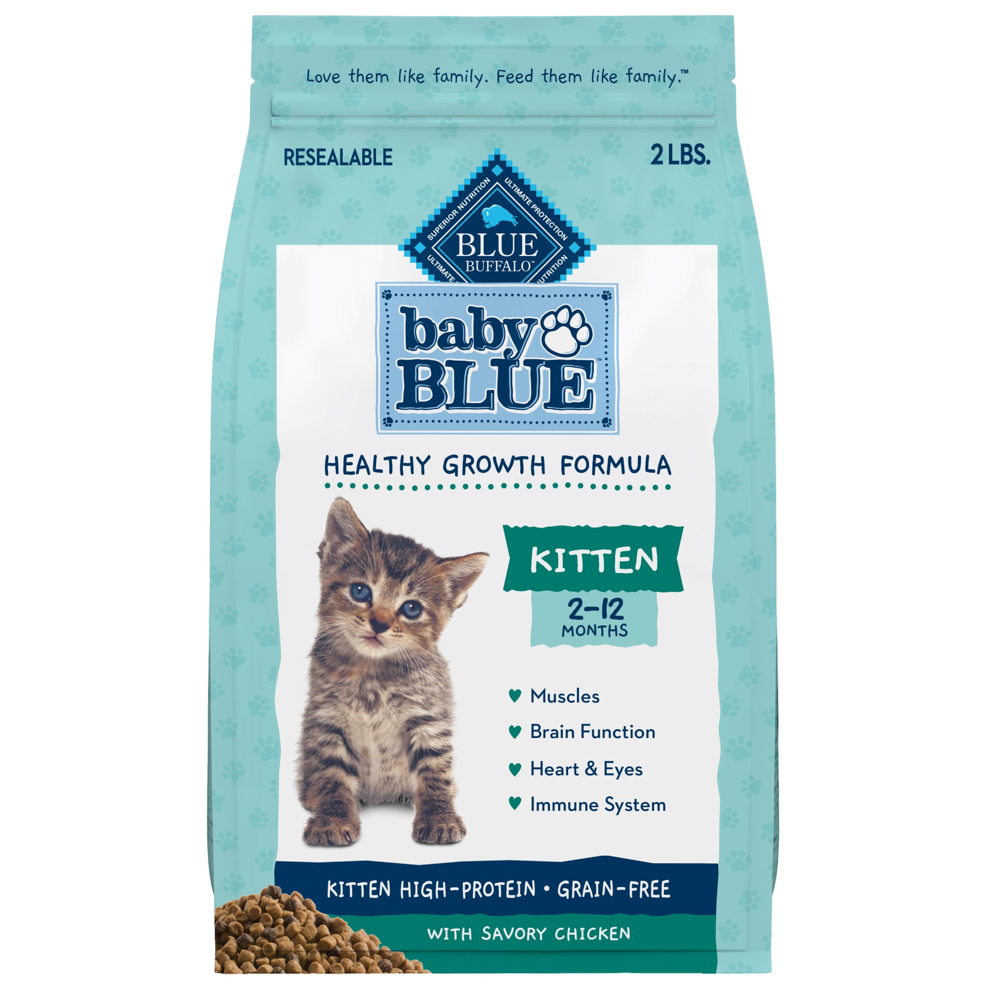 Blue Buffalo Baby Blue Healthy Growth Formula Natural Grain Free Chicken And Pea Recipe Kitten Dry Food 4 5 Lbs Petco